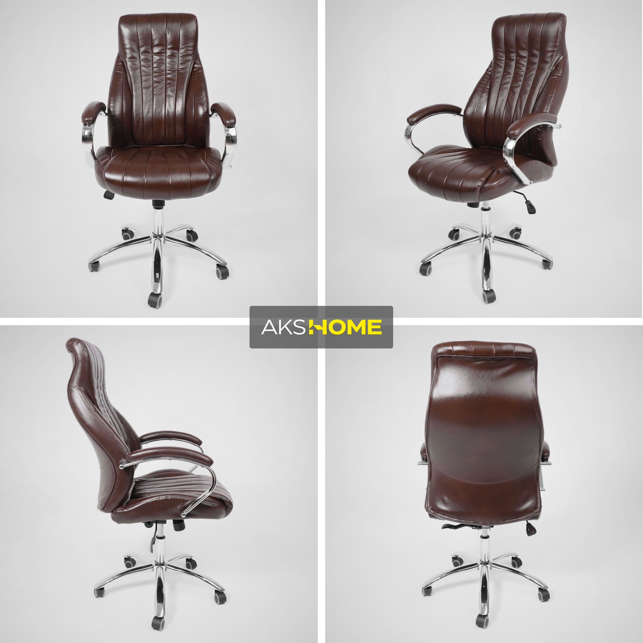 Кресло поворотное MASTIF, натуральная кожа, коричневый