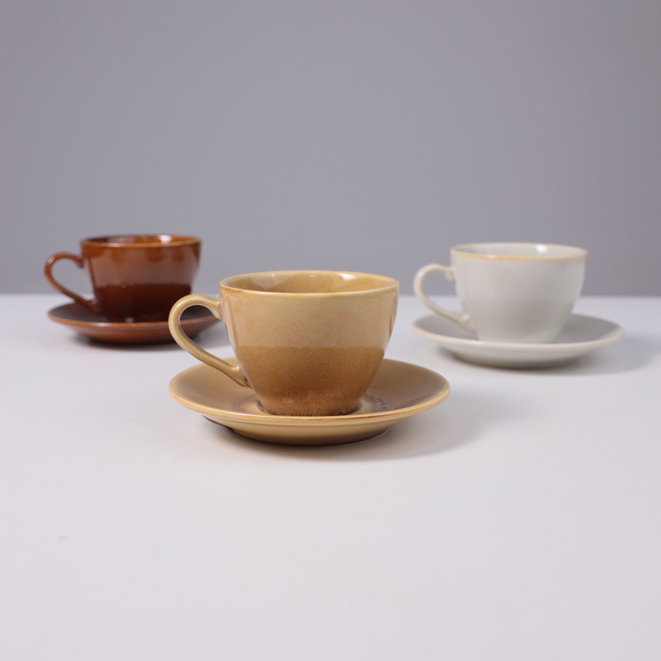 Чайный набор OPALUS, фарфор, пшеничный, кружка 200мл + блюдце