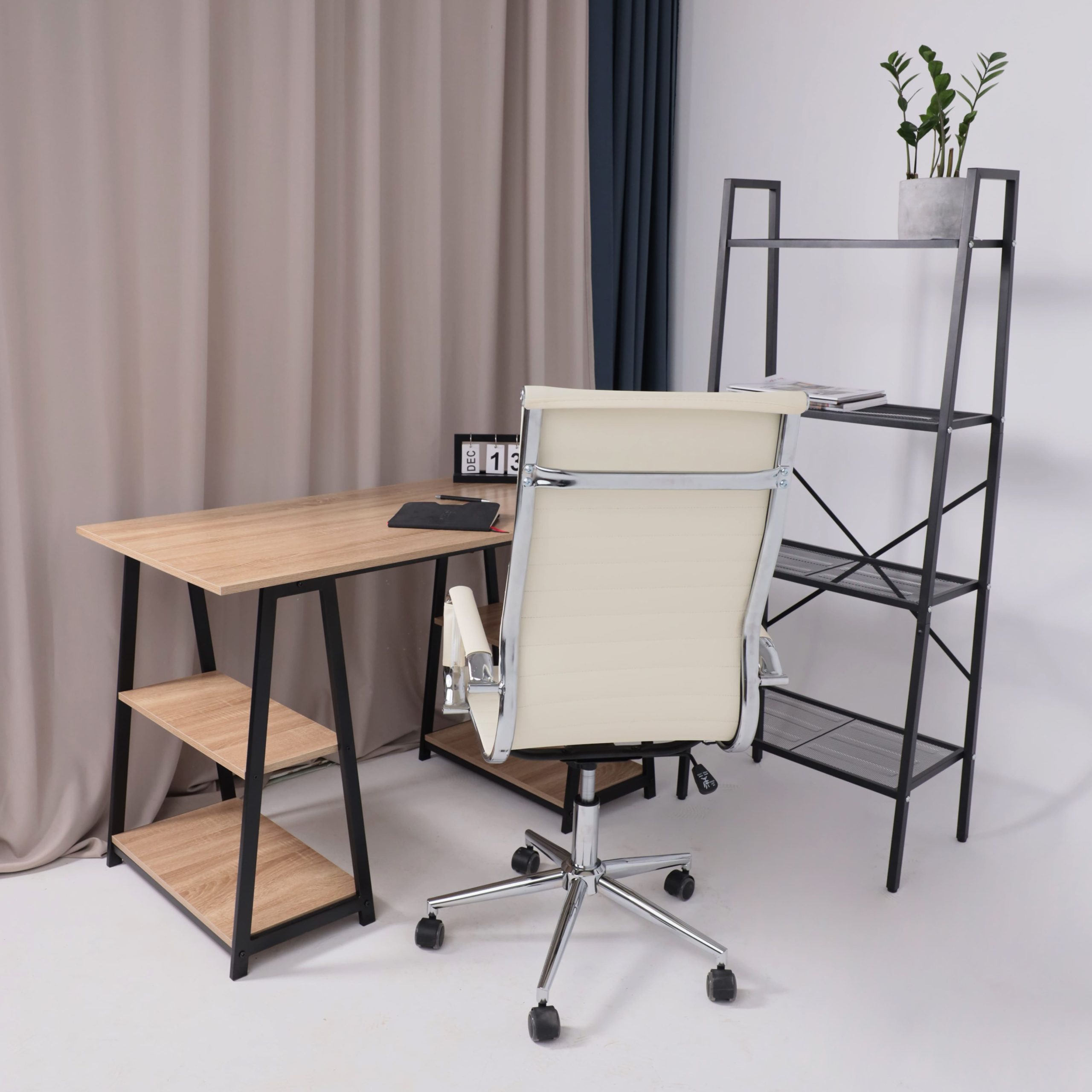 Кресло поворотное EVELIN, экокожа, кремовый