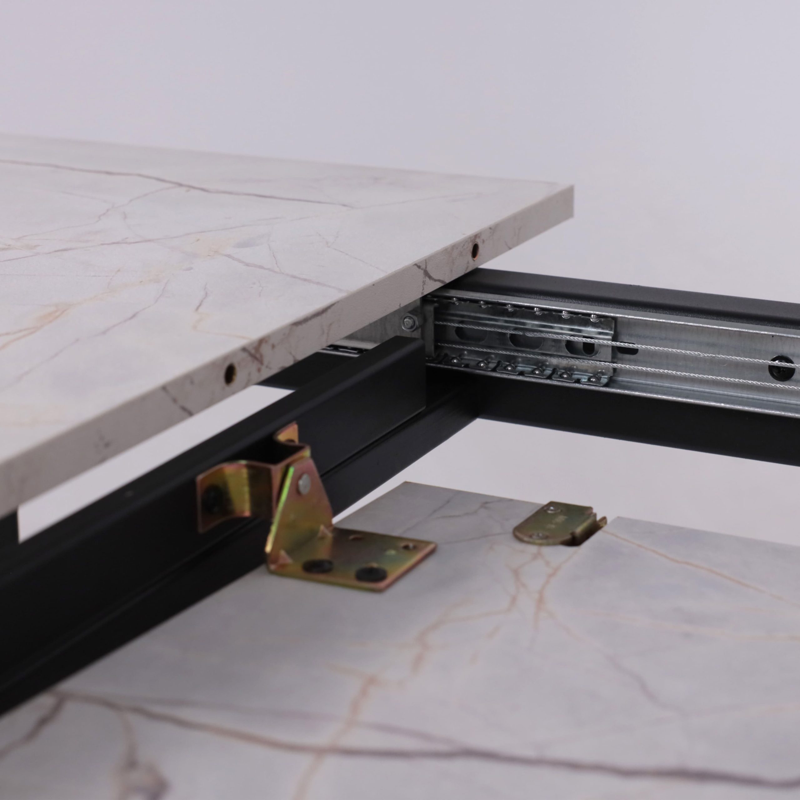 Стол AV 1209/1, ЛМДФ, раздвижной 1200(1600)*800 Азул Оникс/черный