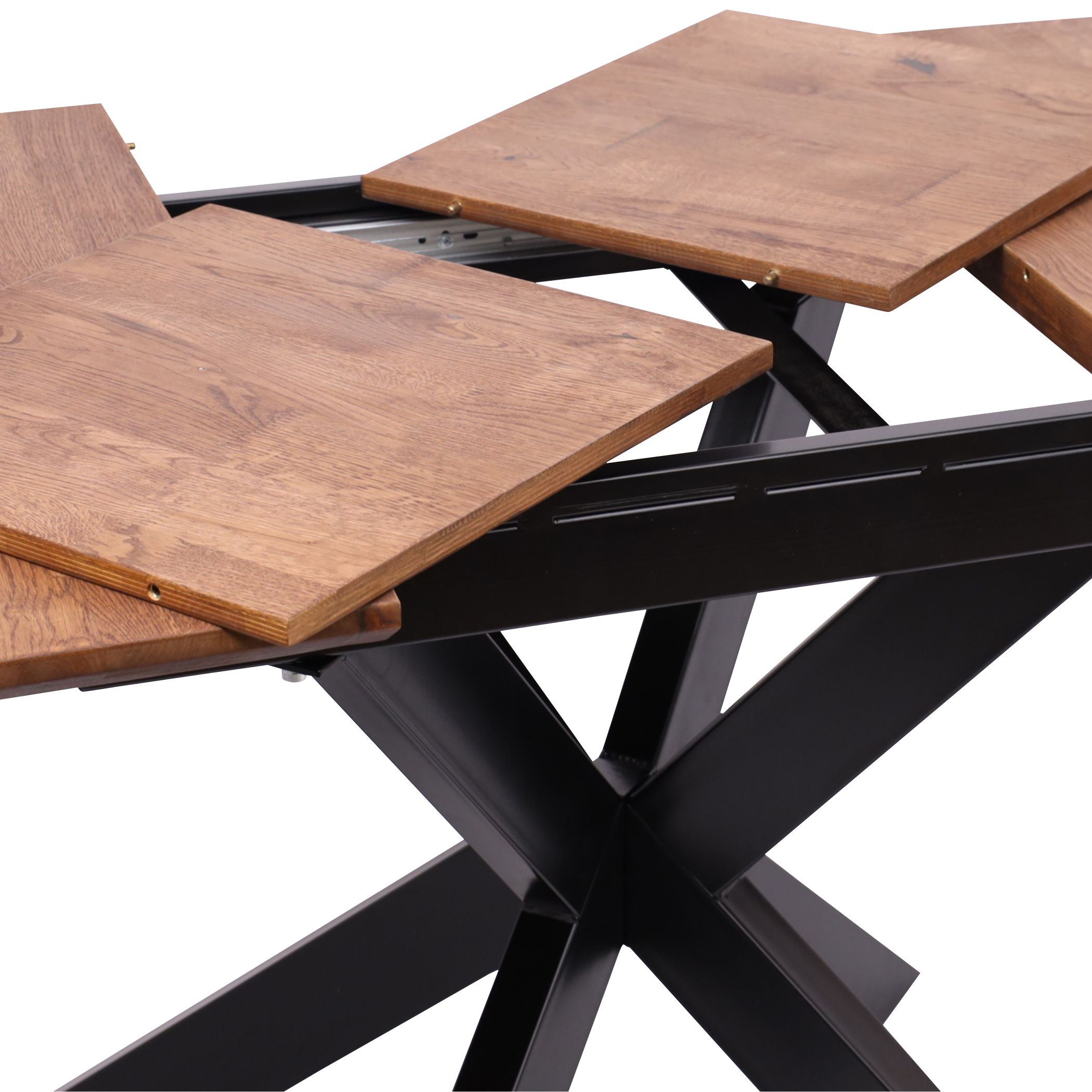 Стол ВЕЙВ раздвижной, 120(160)*80*75, дуб мореный/черный (ПрР-3 DSW (02) КСЕ/Р-80)