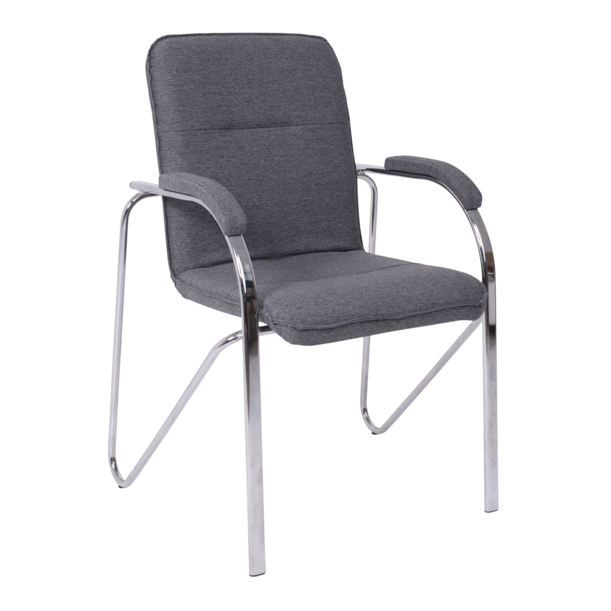 Кресло SAMBA AKS-1, Leto 68 темно-серая ткань, мягкие подлокотники