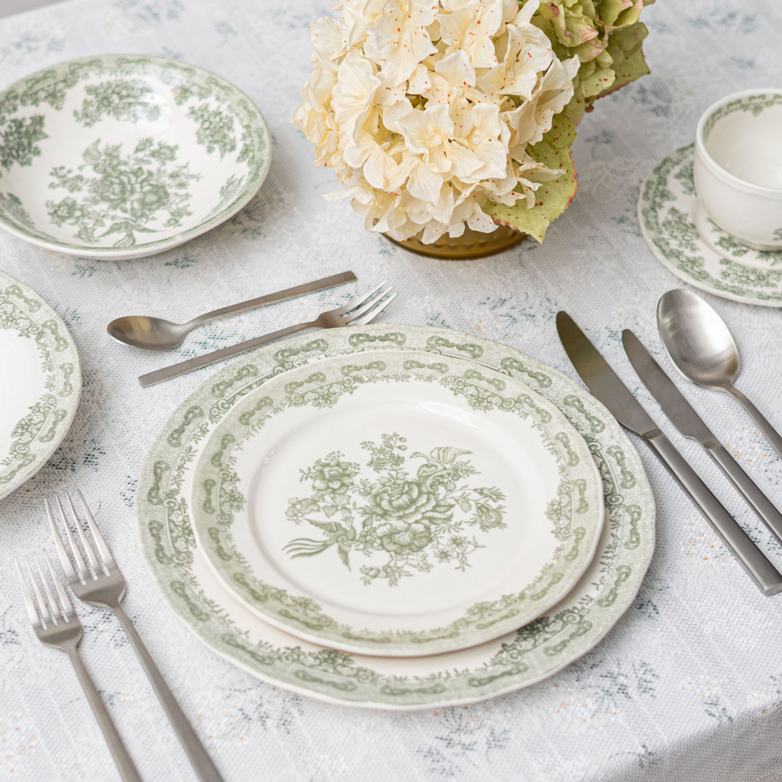 Чайный набор BLOSSOM, керамика, зеленый, кружка 250мл + блюдце