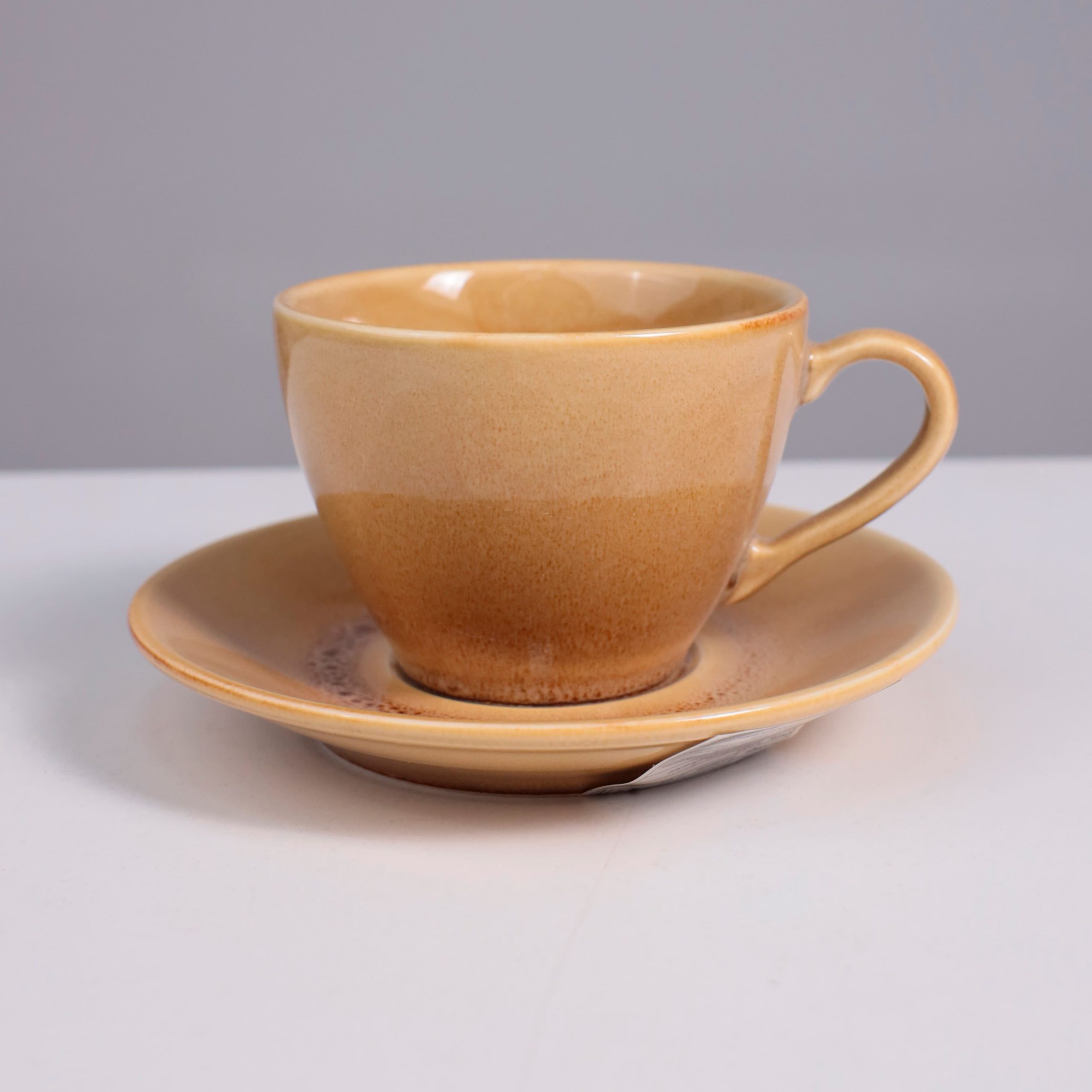 Чайный набор OPALUS, фарфор, пшеничный, кружка 200мл + блюдце