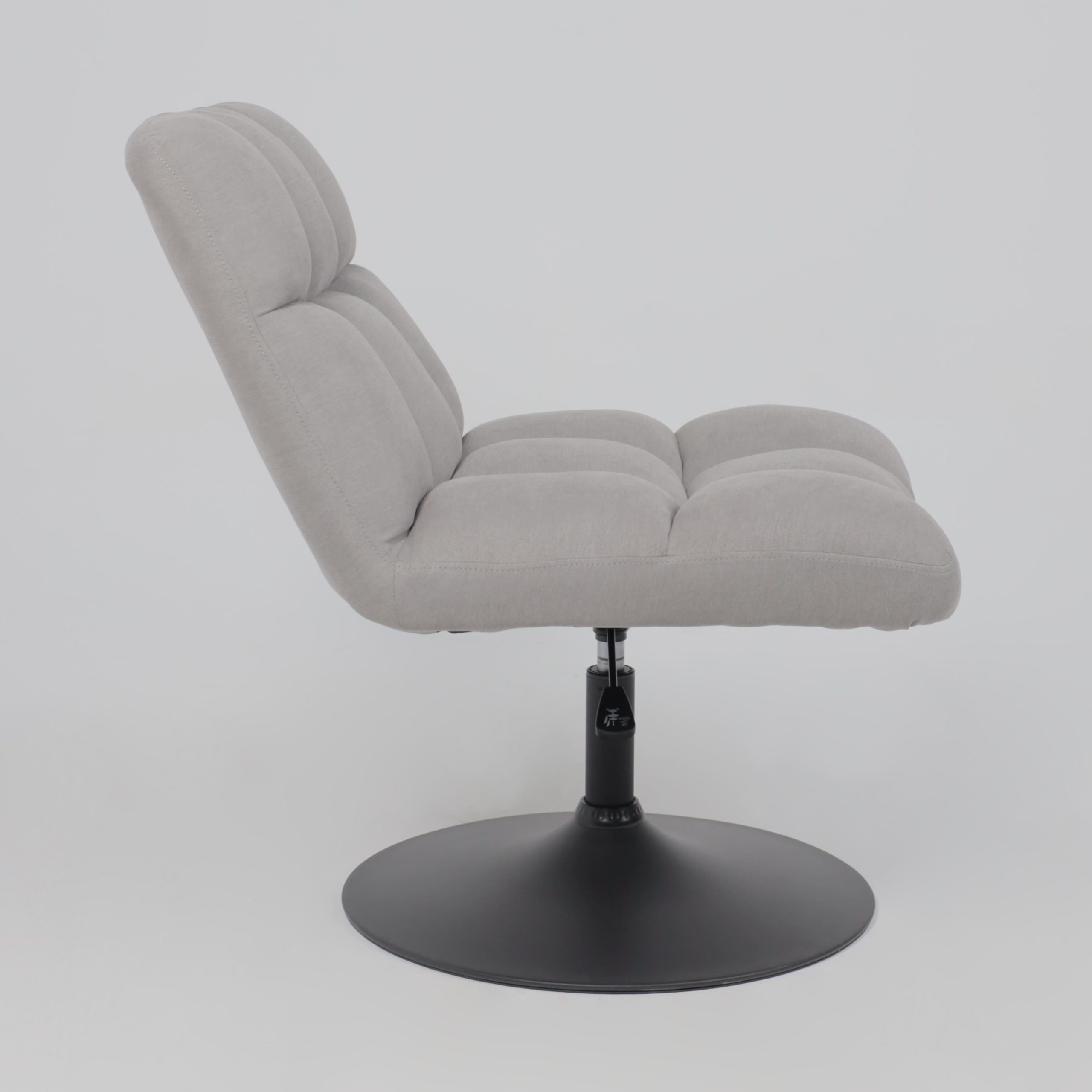 Кресло GRANDE, поворотное, серая ткань Linen Fabric-11/черный