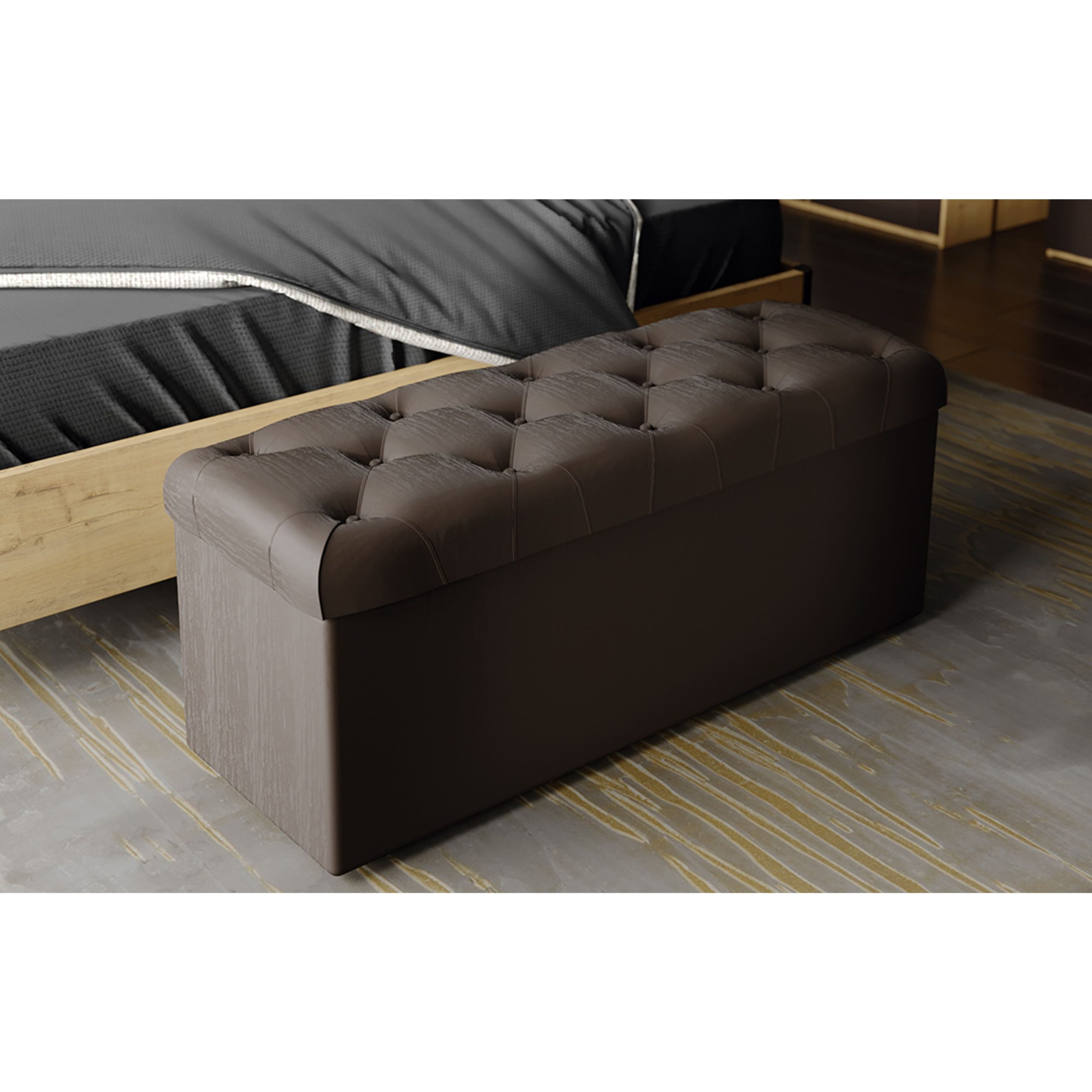 Пуф Тип 3, экокожа темный, 1040х365х465