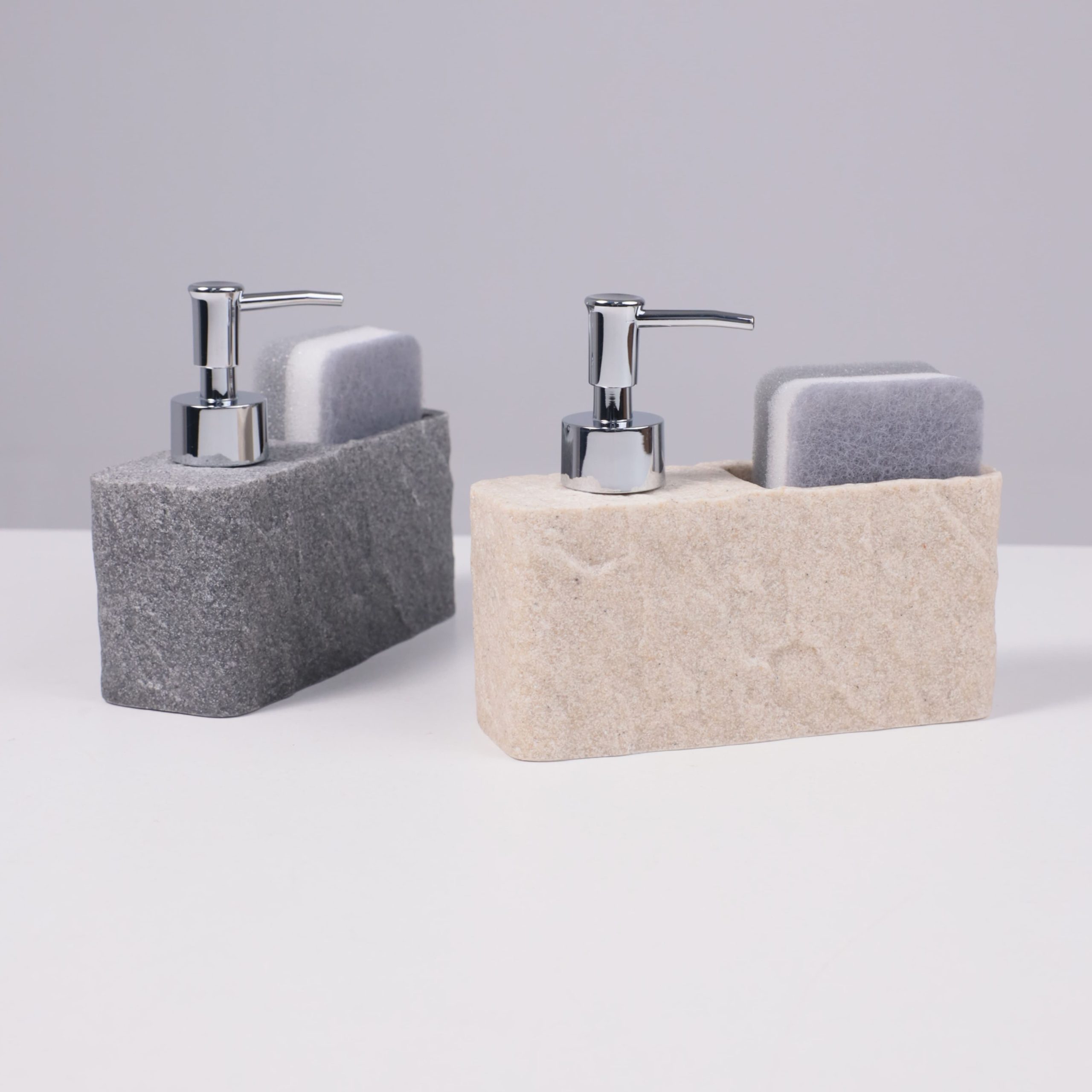 Дозатор декоративный с подставкой для губки NEXUS, бежевый