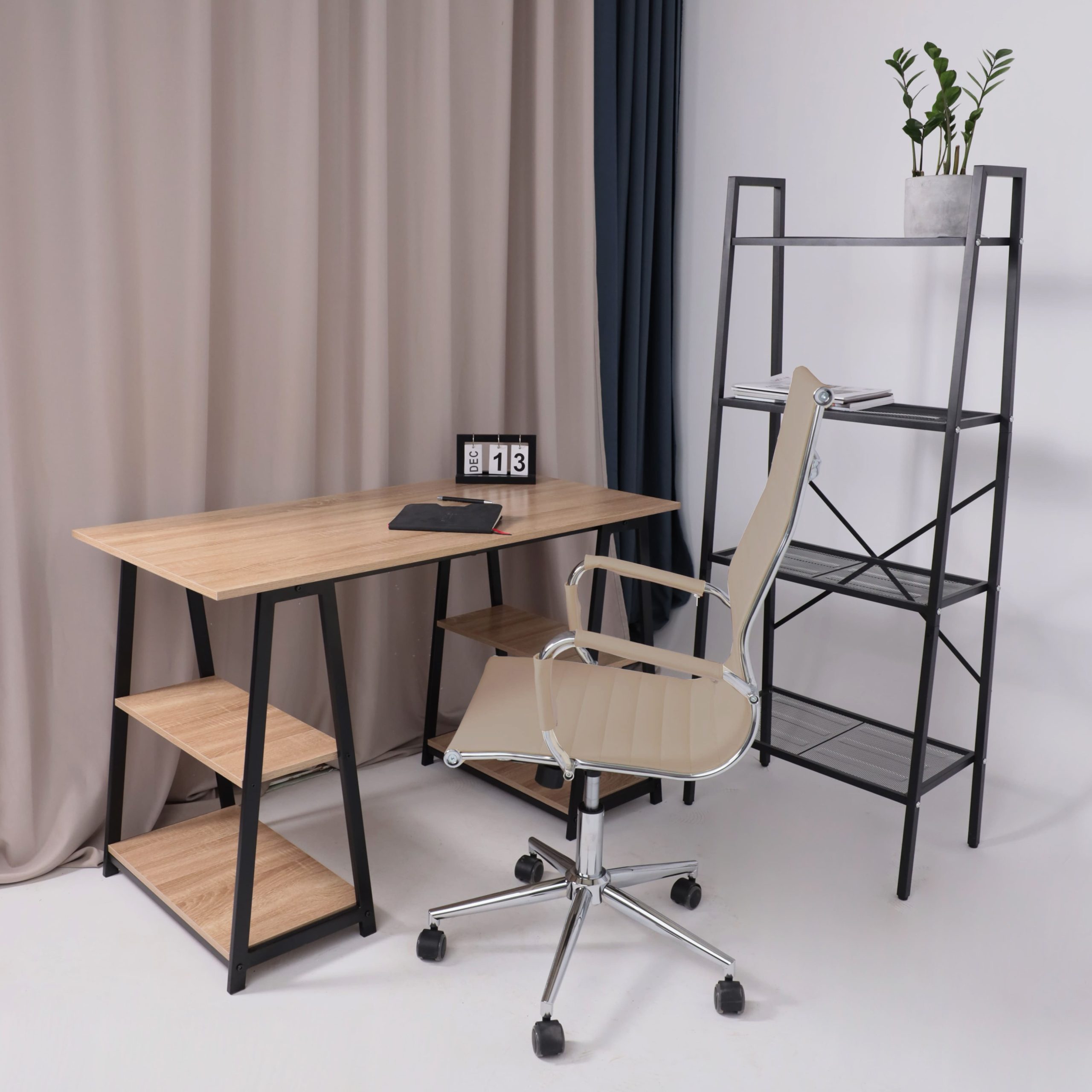 Кресло поворотное EVELIN, экокожа, бежевый