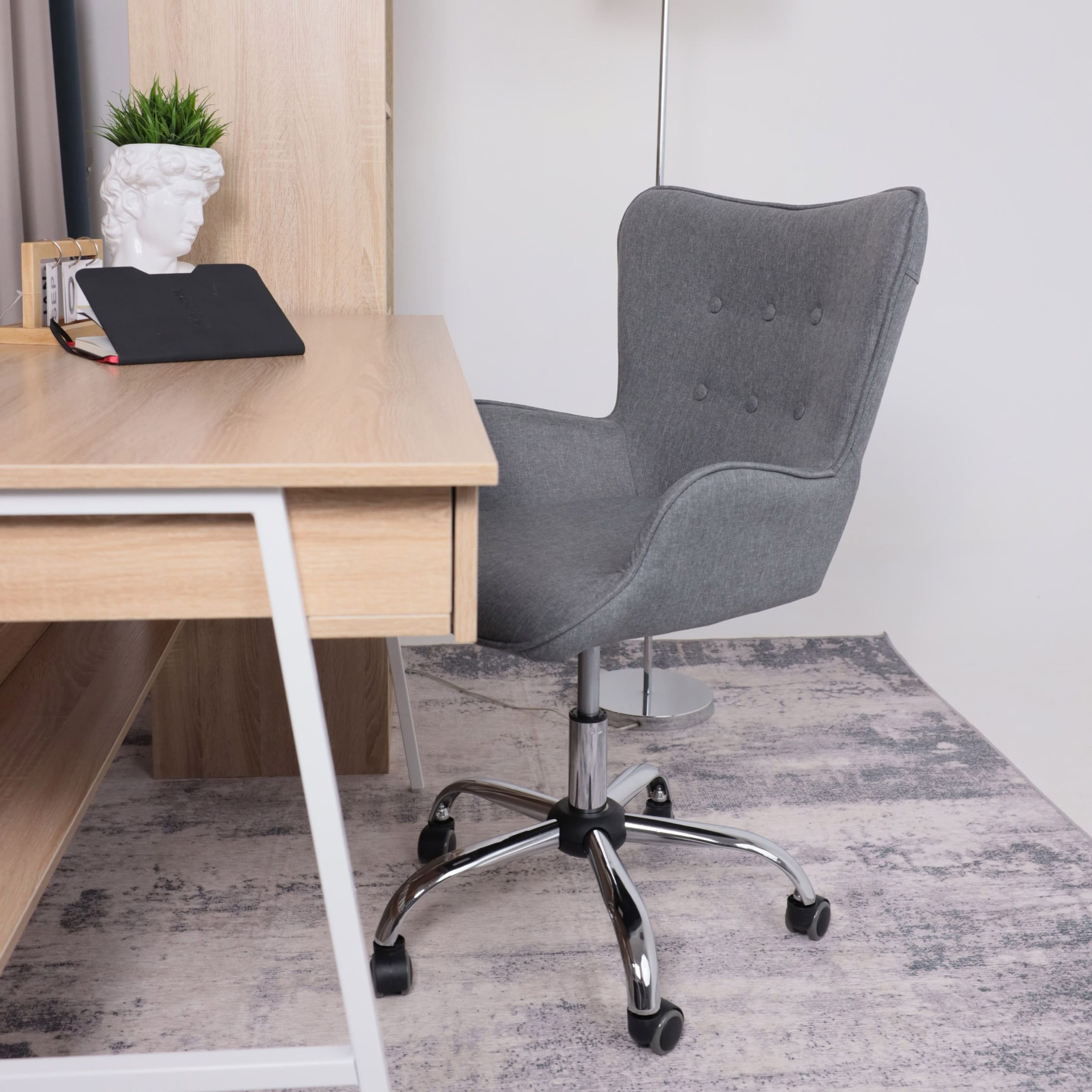 Кресло поворотное BELLA, ткань/серый