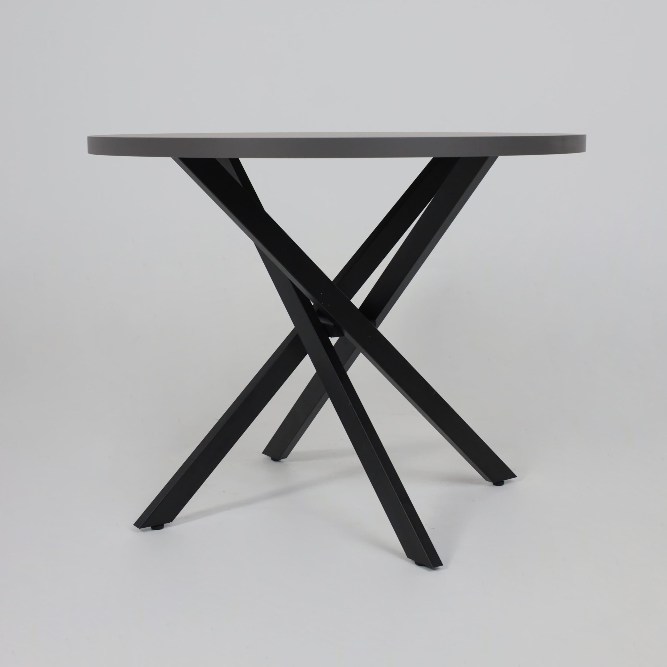 Стол РИГА, D950, Ароза Реликтовая/Черный