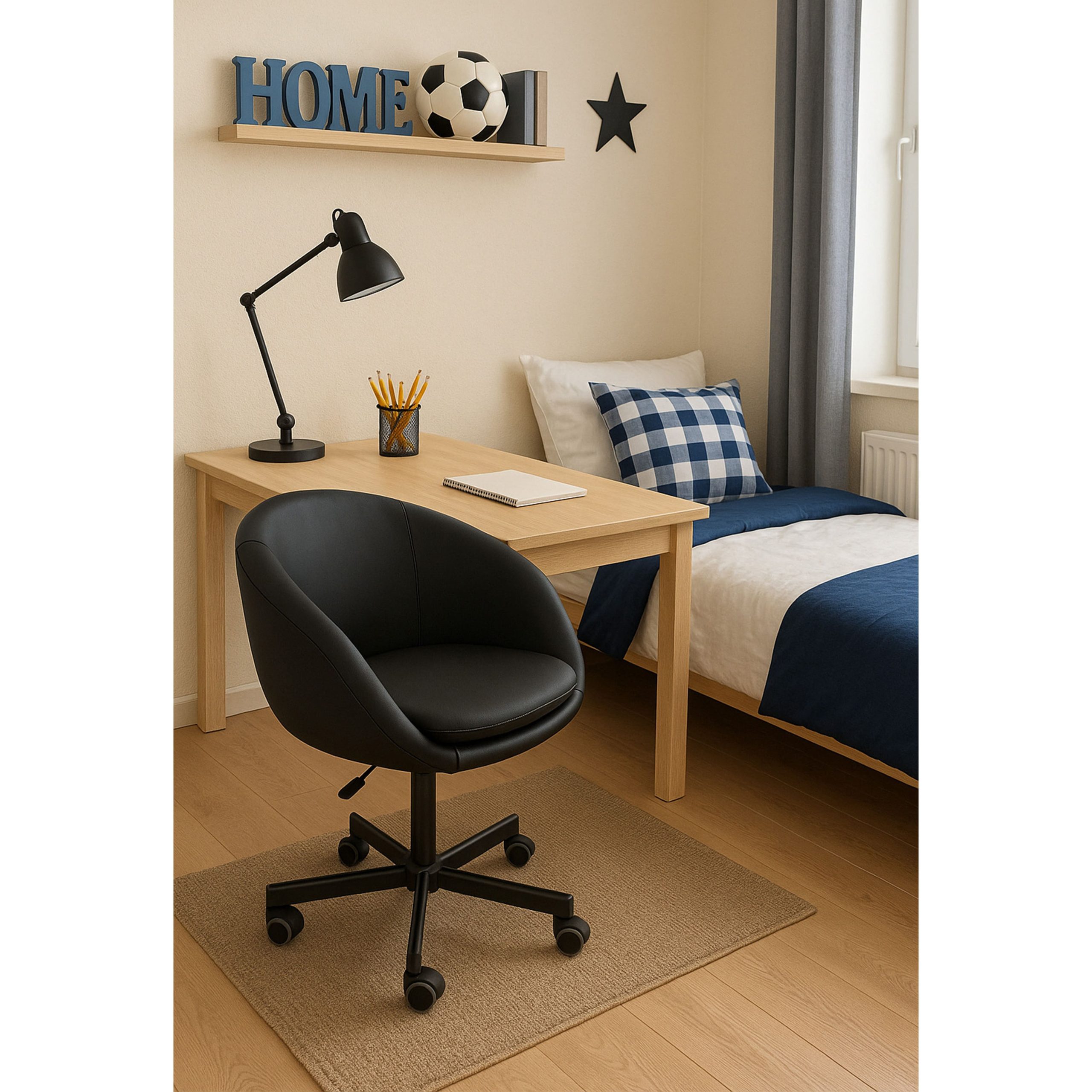 Кресло поворотное ELENA, ECO, черный