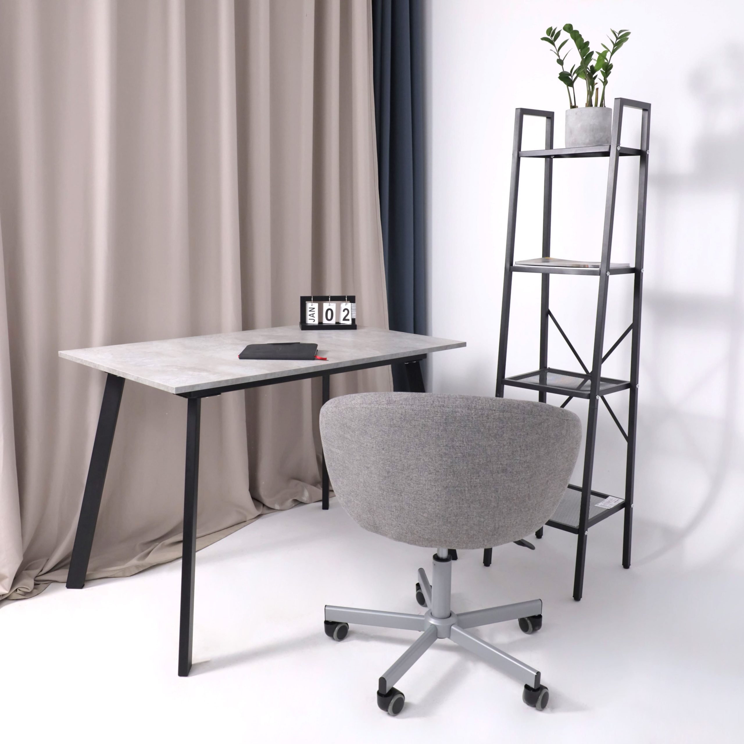 Кресло поворотное ELENA, ткань, серый