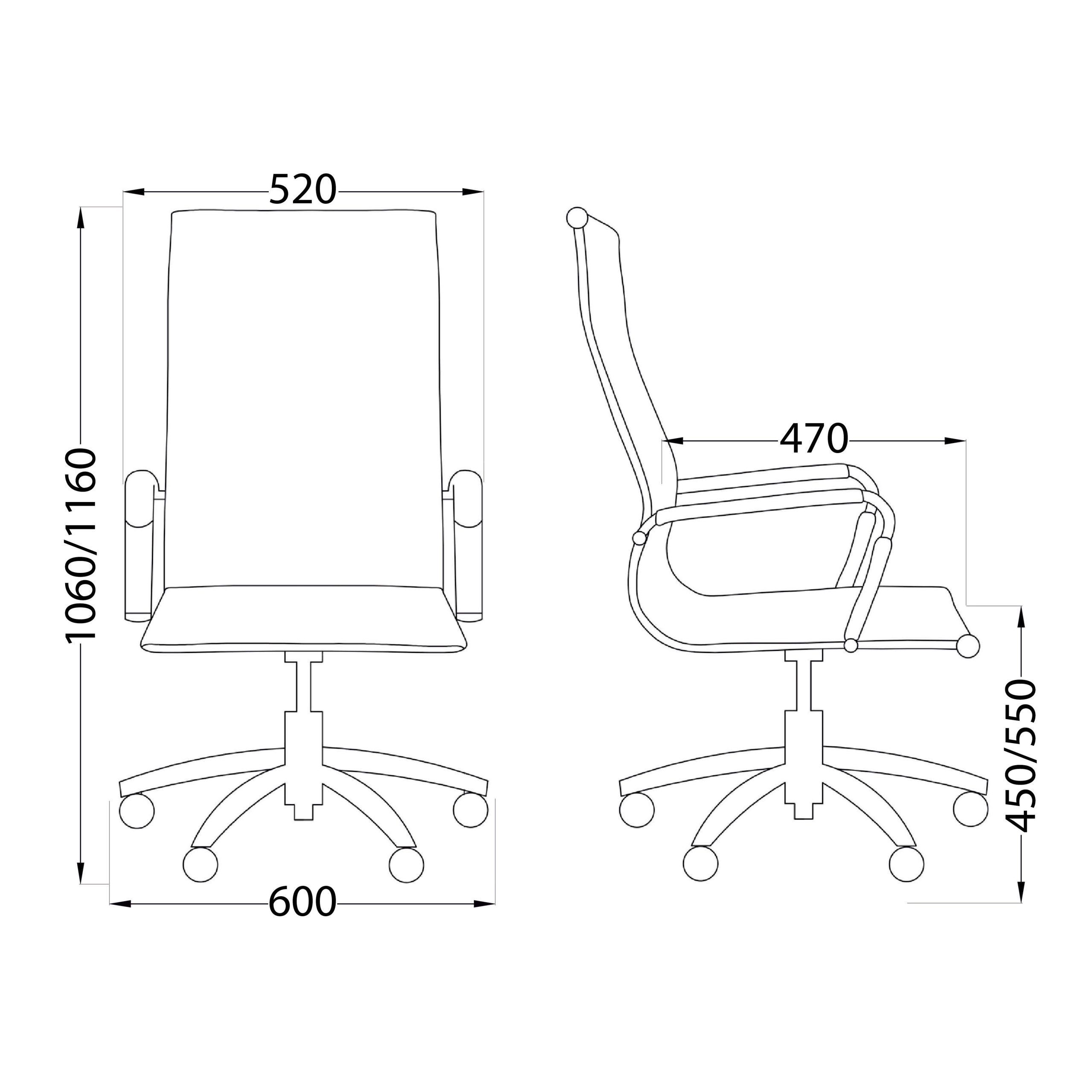 Кресло поворотное EVELIN, ткань, серый