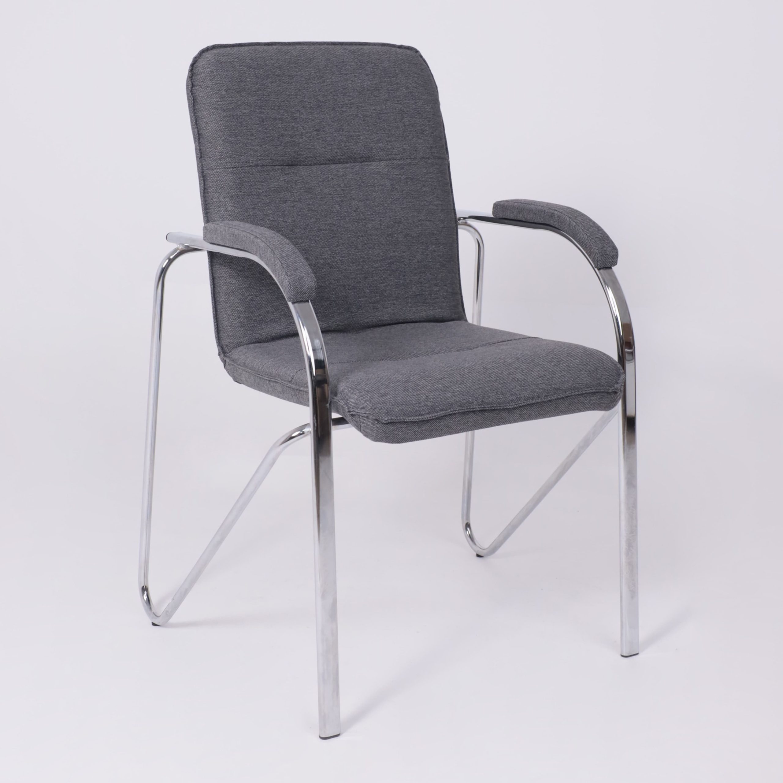 Кресло SAMBA AKS-1, Leto 68 темно-серая ткань, мягкие подлокотники