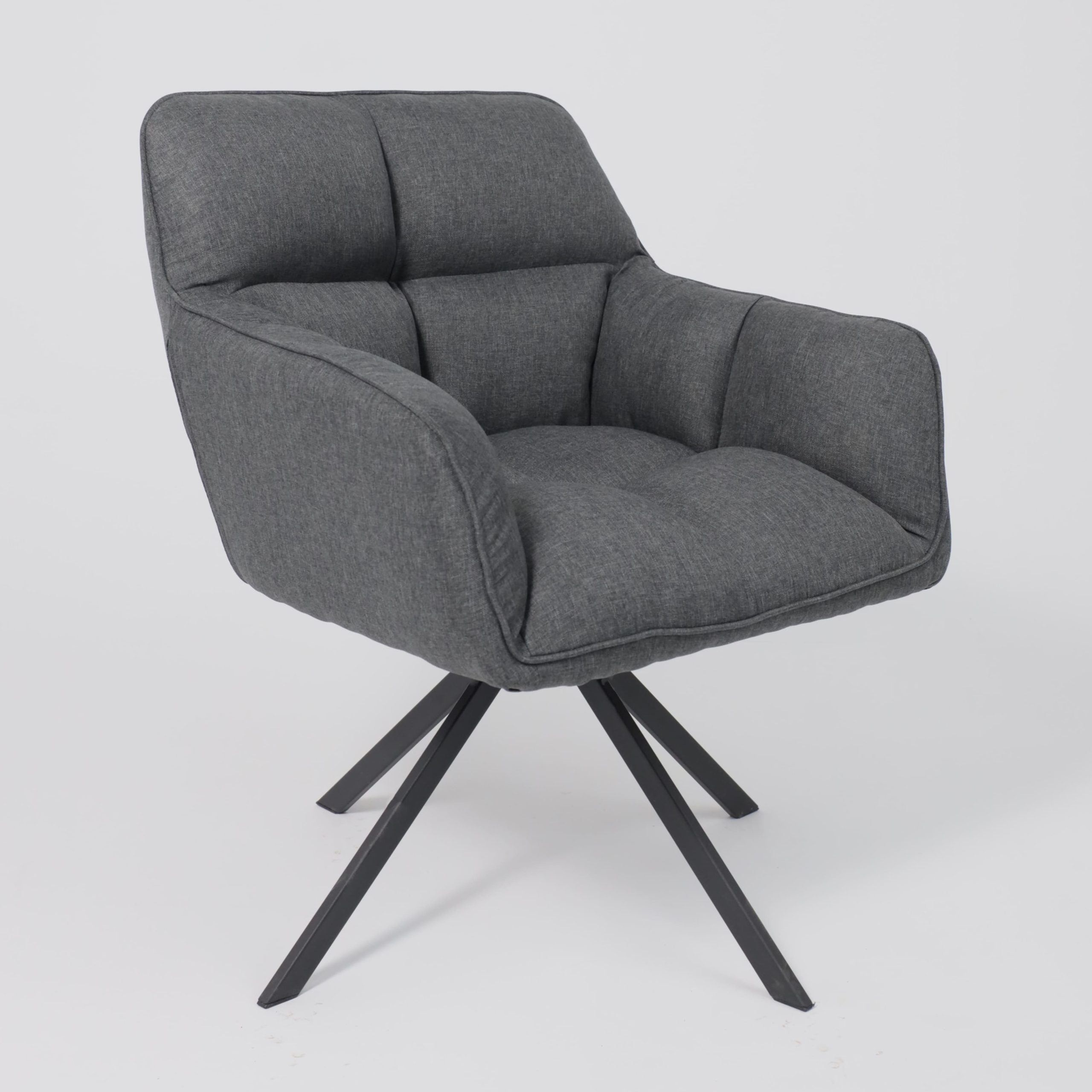 Кресло VIRGINIA, поворотное, ткань, тем.-серый MQ001-5/черный