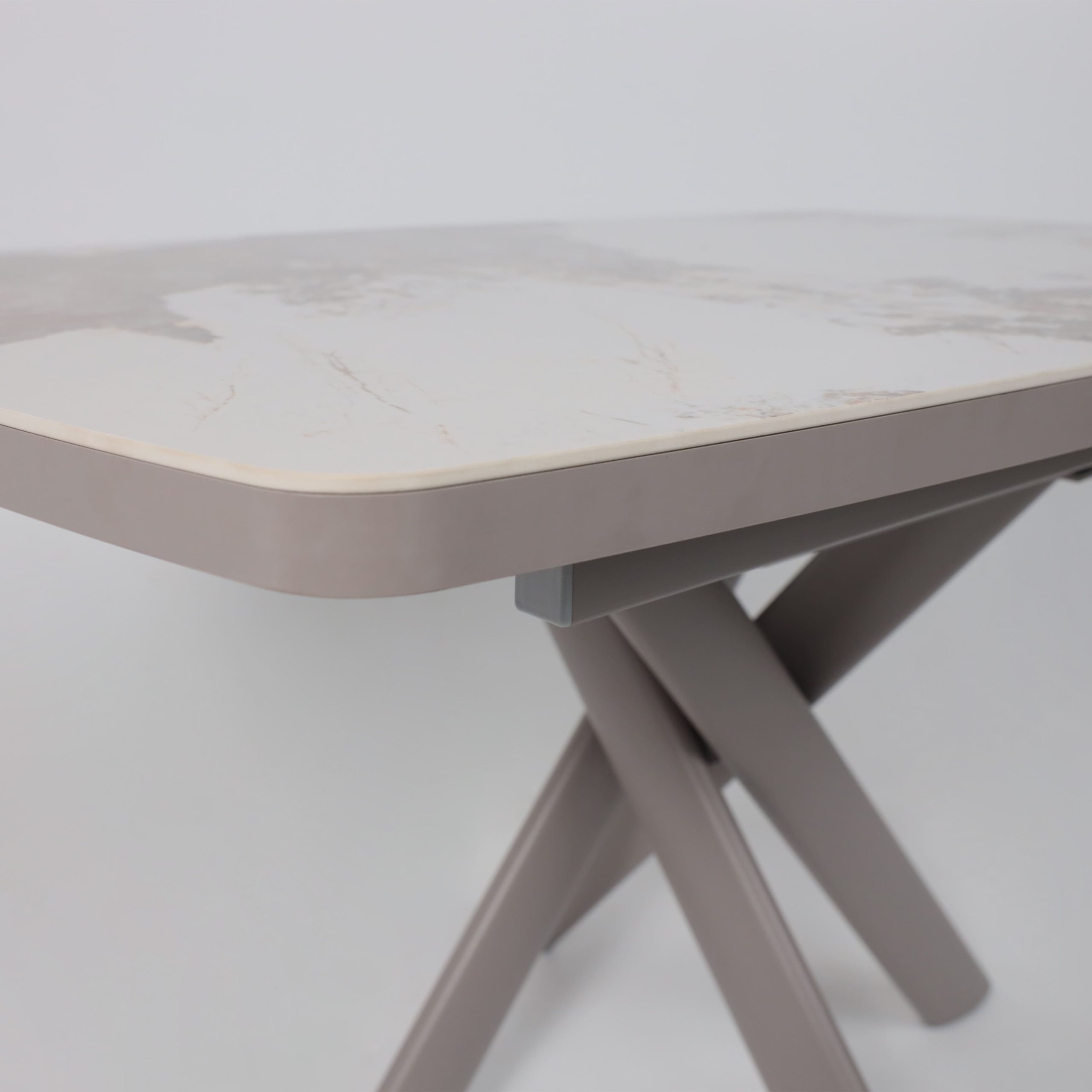 Стол LEONEL-130, раздвижной 130(165)х85, PANDORA GLOSS ST CER/Капучино