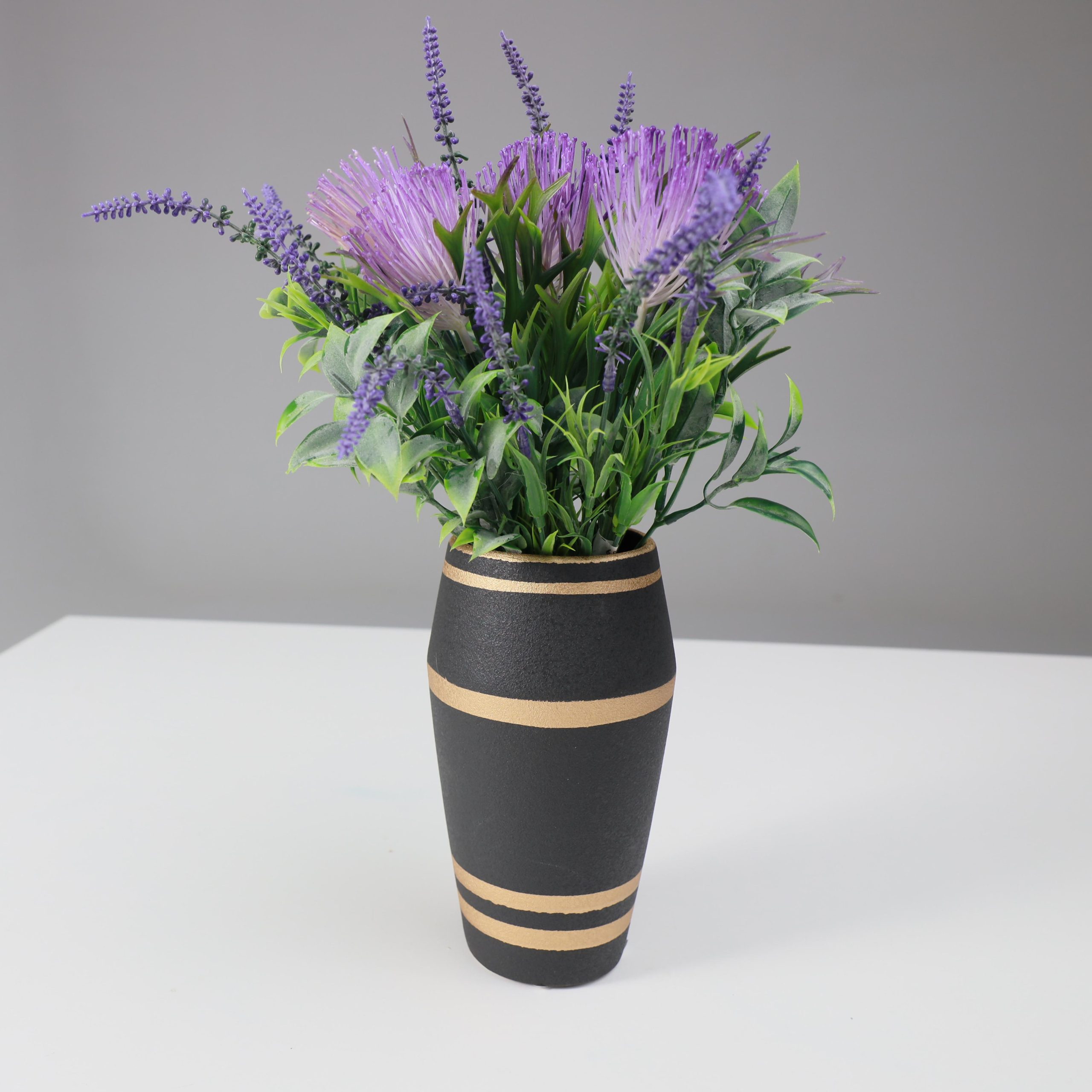 Ваза керамическая STORM, черный, 11*11*20см