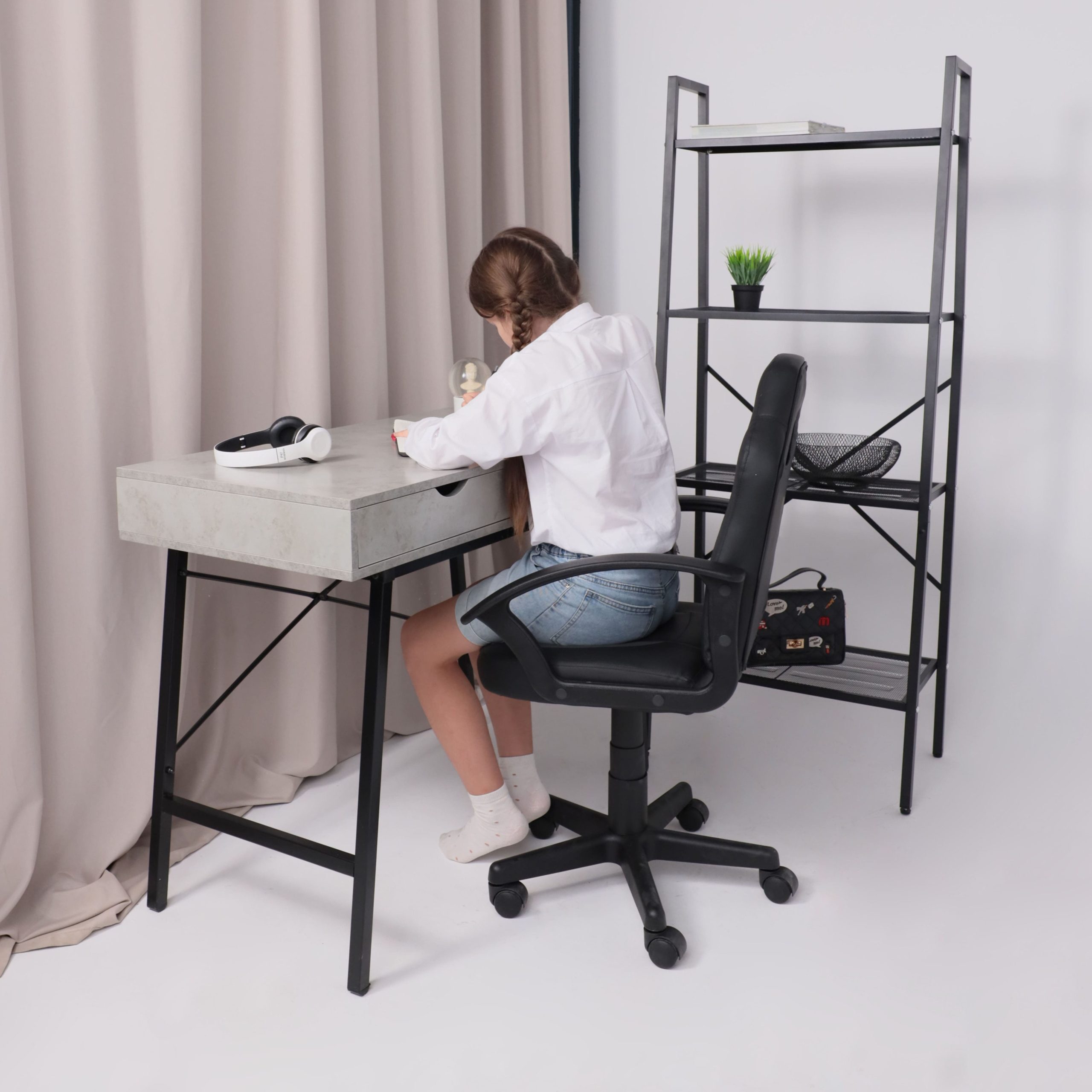 Кресло поворотное WEB, ECO, черный+серый