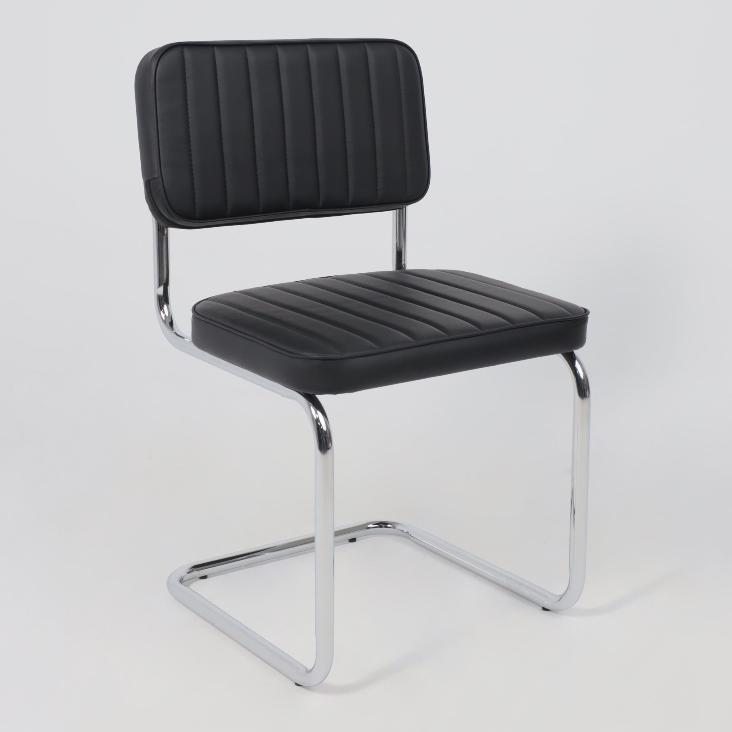 Кресло СЛАВИЯ Люкс, Pegaso черная экокожа/хром