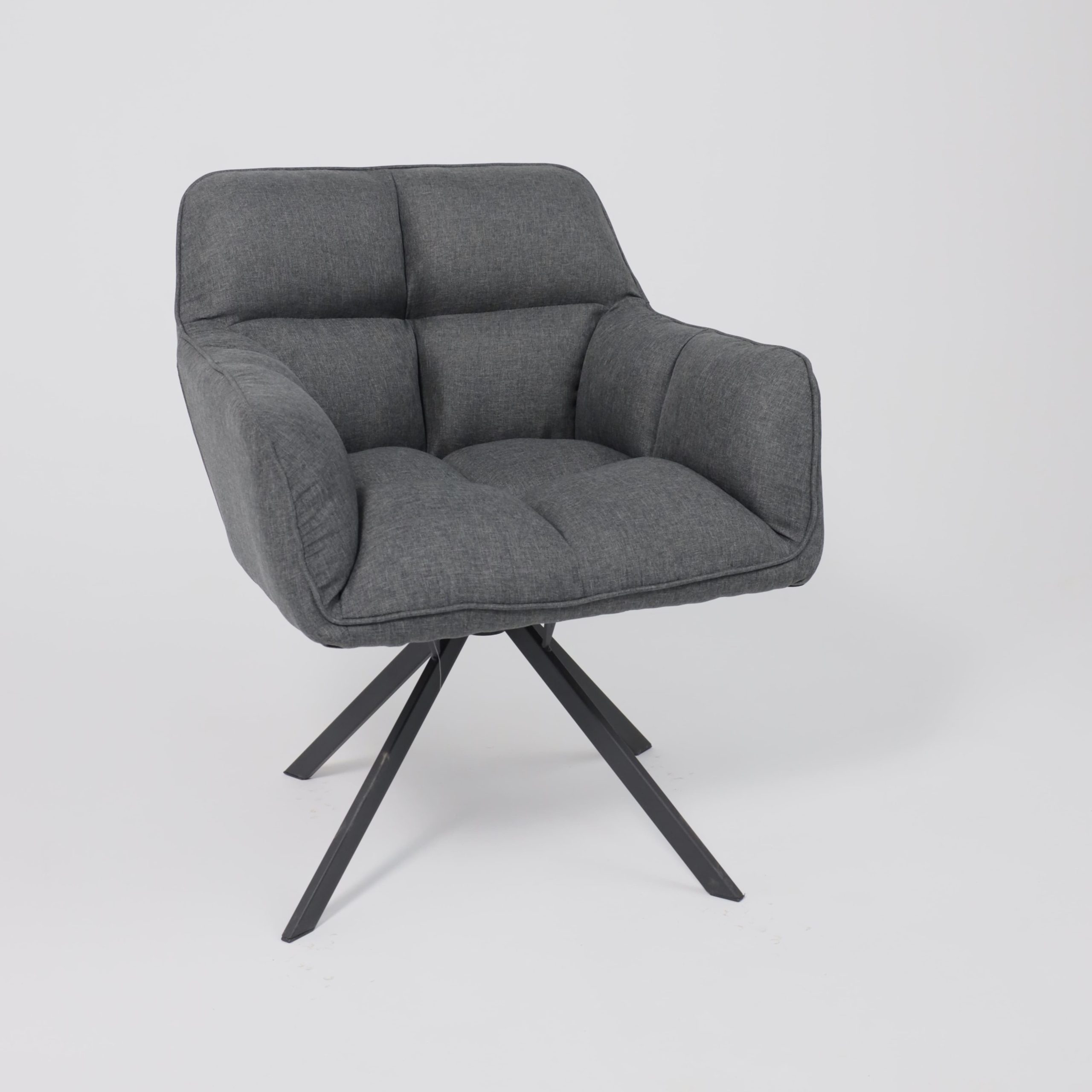 Кресло VIRGINIA, поворотное, ткань, тем.-серый MQ001-5/черный