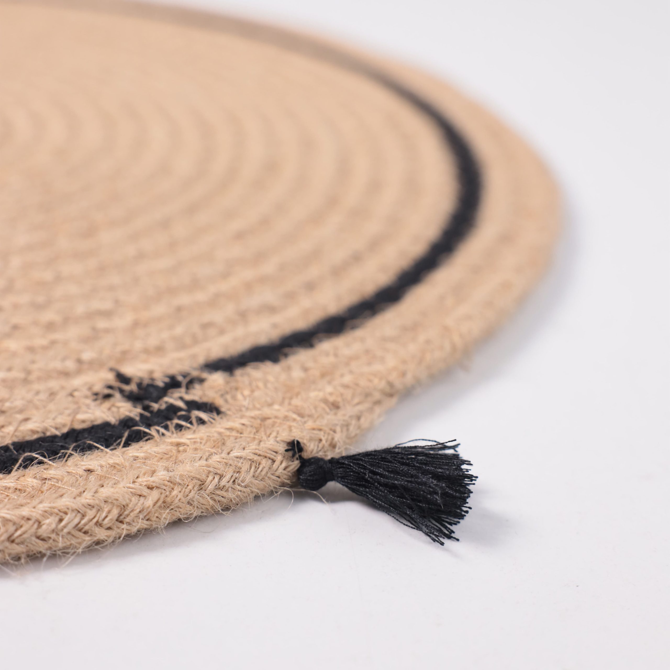 Подставка сервировочная LINENOVA, круглая, натуральный+черный, 38см