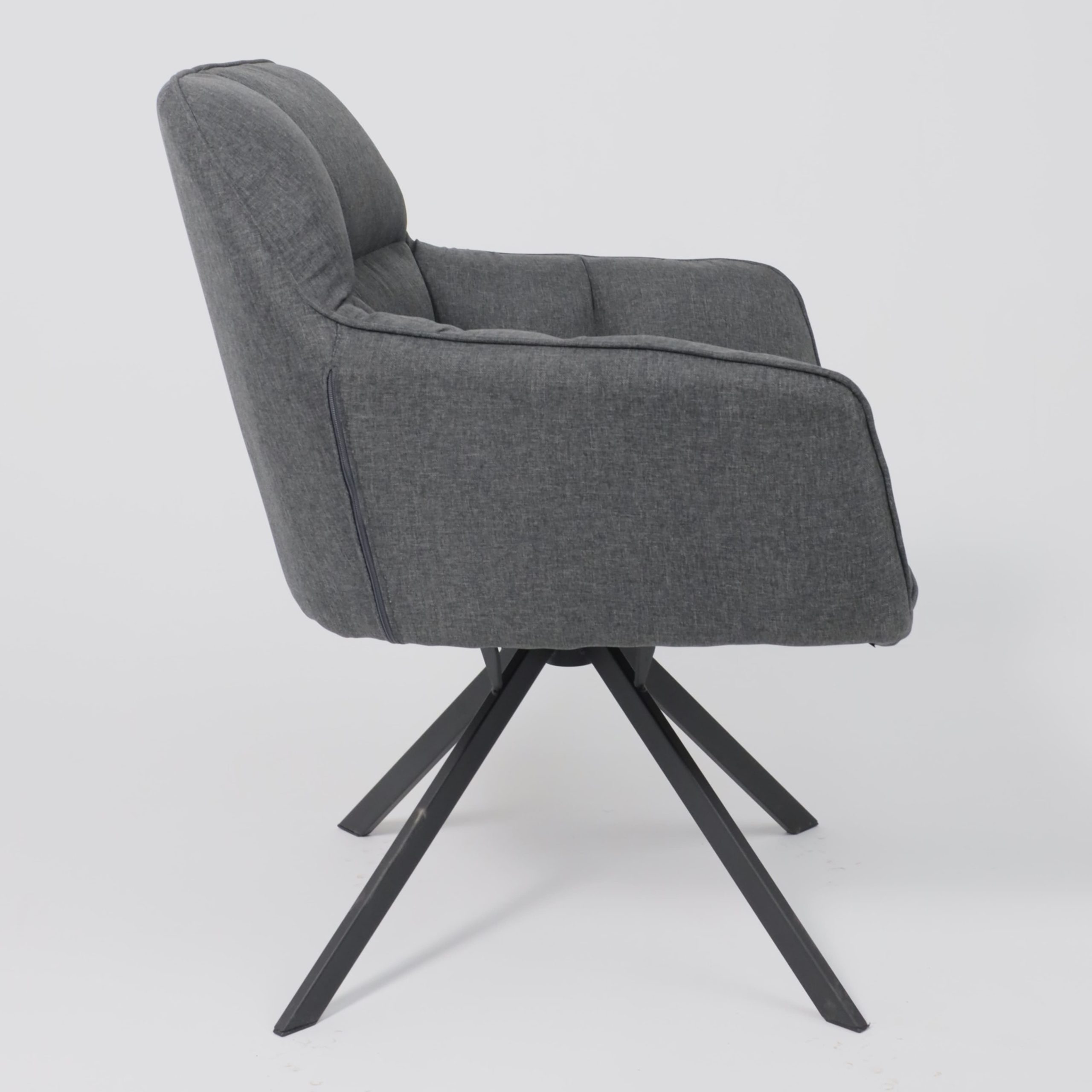 Кресло VIRGINIA, поворотное, ткань, тем.-серый MQ001-5/черный