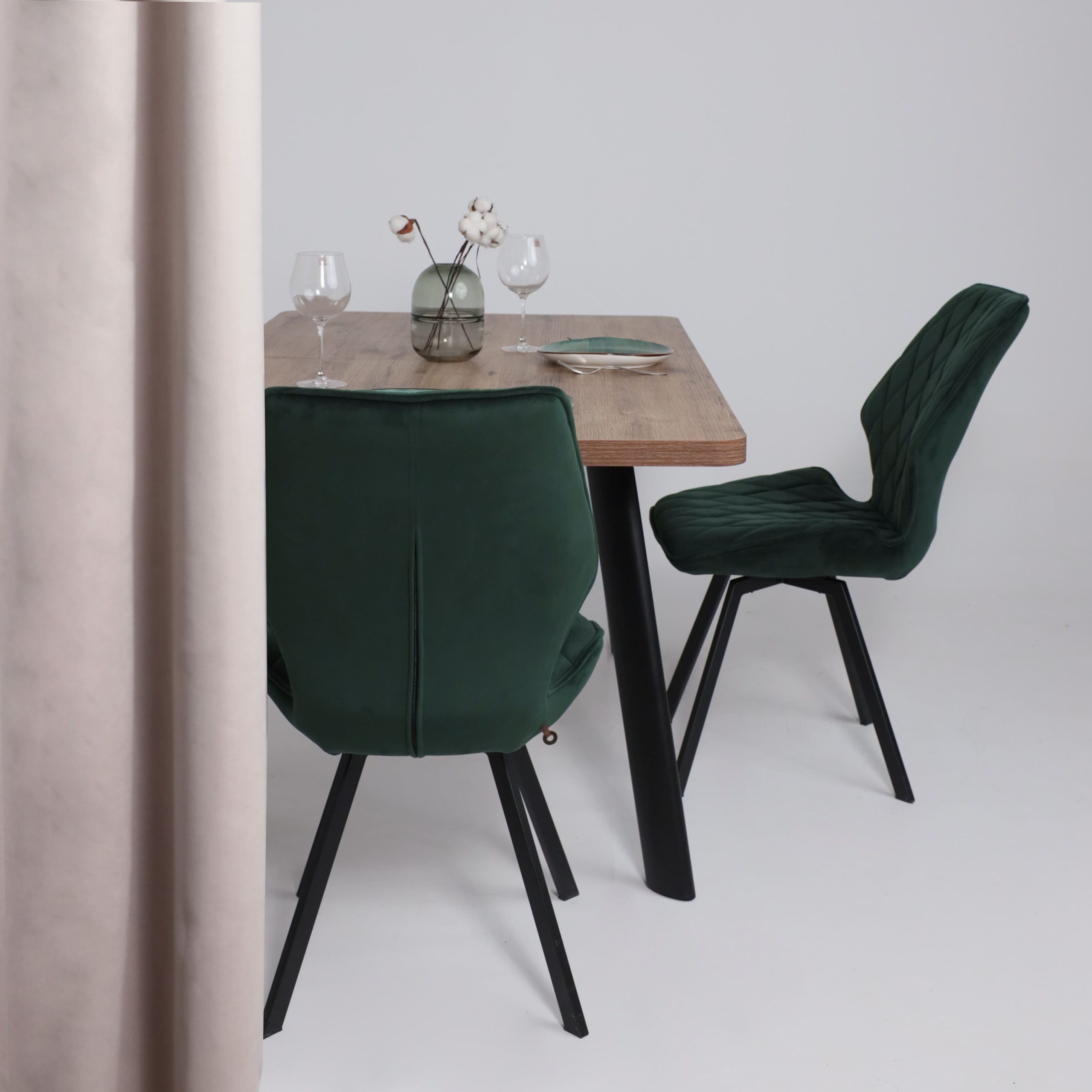 Стол LEON LUX RADIAL-180, раздвижной 180(240)х95, Дуб Веллингтон/Чёрный