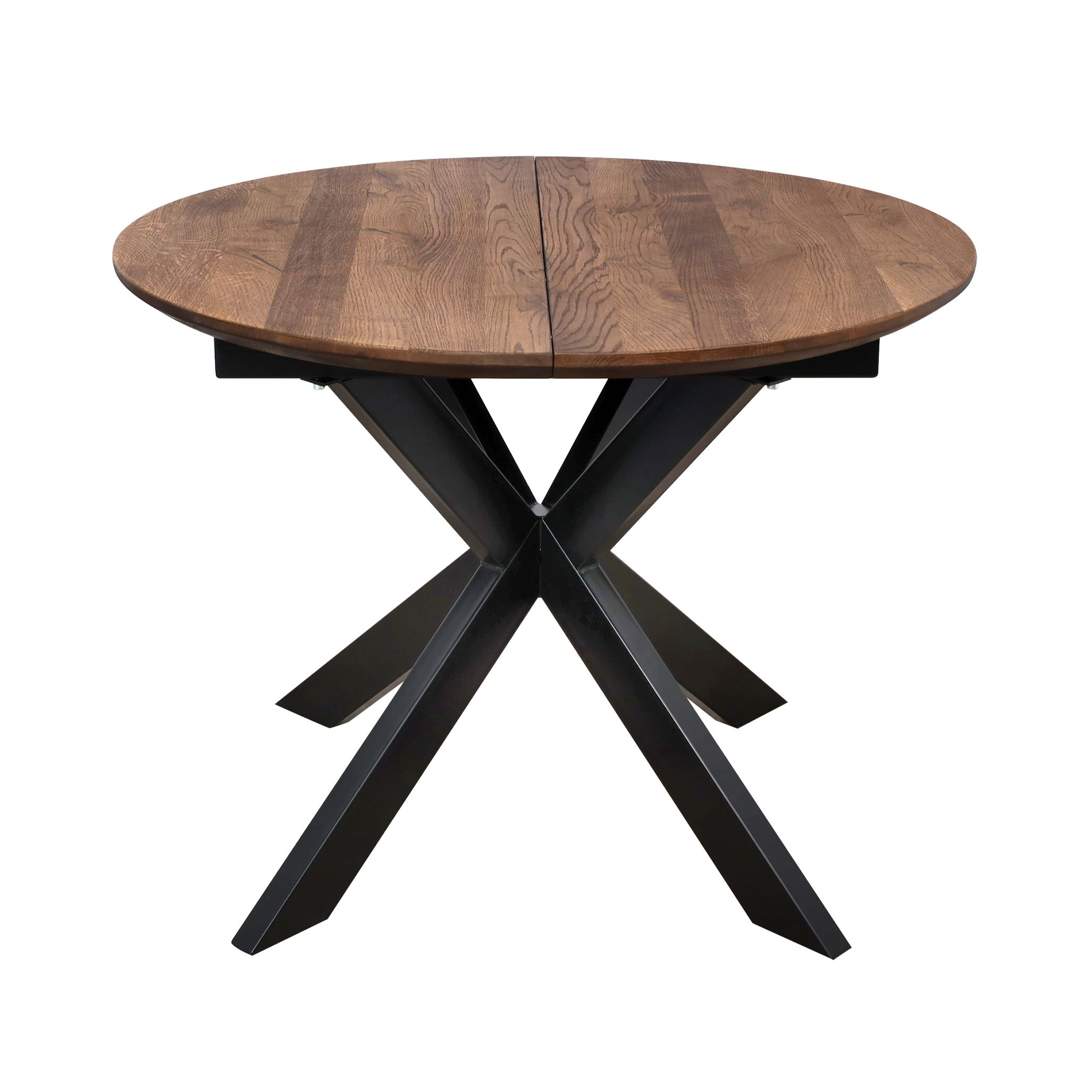 Стол РАУНД раздвижной, d100(140)*75, дуб мореный/черный (ПрР-4 DSW (02) КСЕ/Р-80)