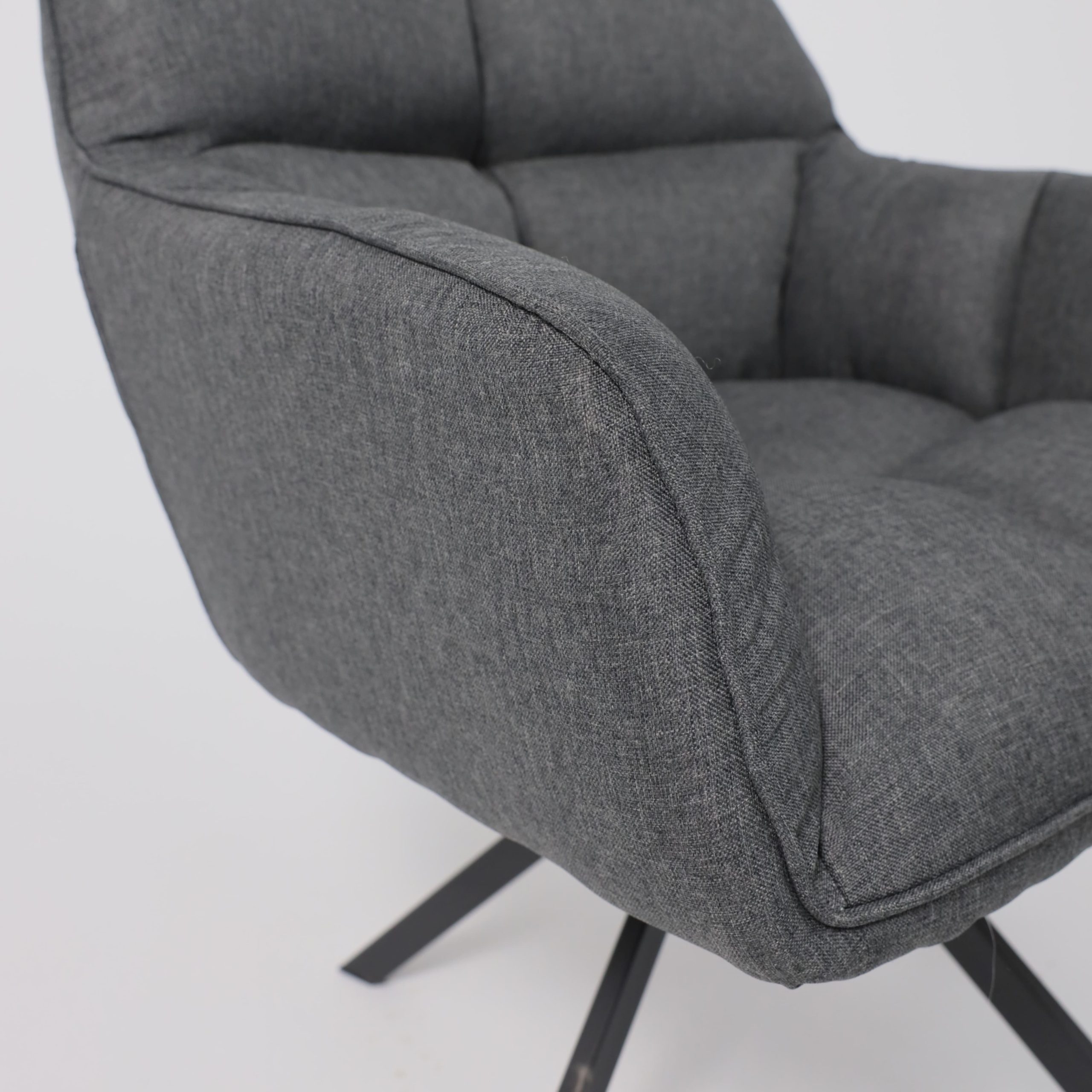 Кресло VIRGINIA, поворотное, ткань, тем.-серый MQ001-5/черный