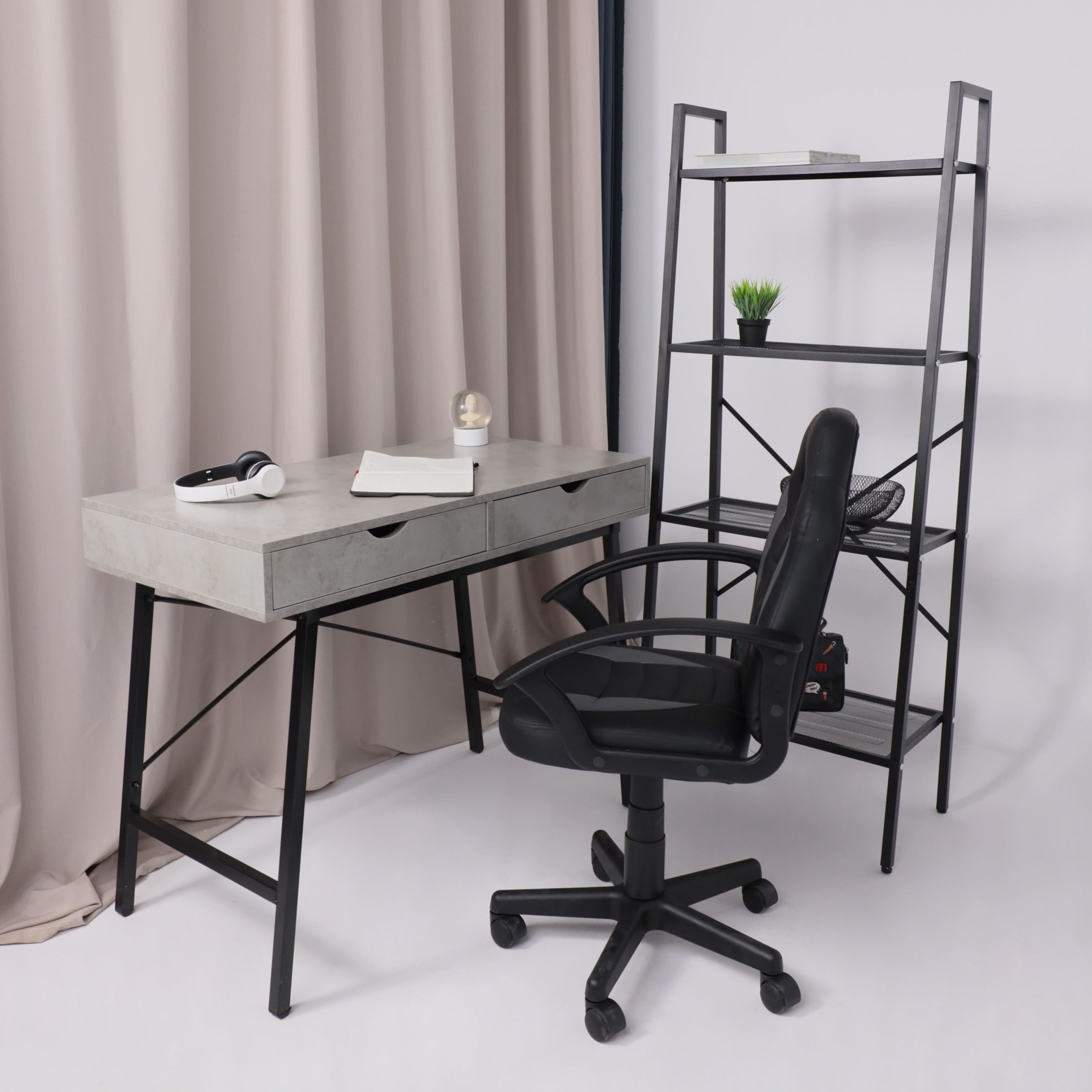 Кресло поворотное WEB, ECO, черный+серый