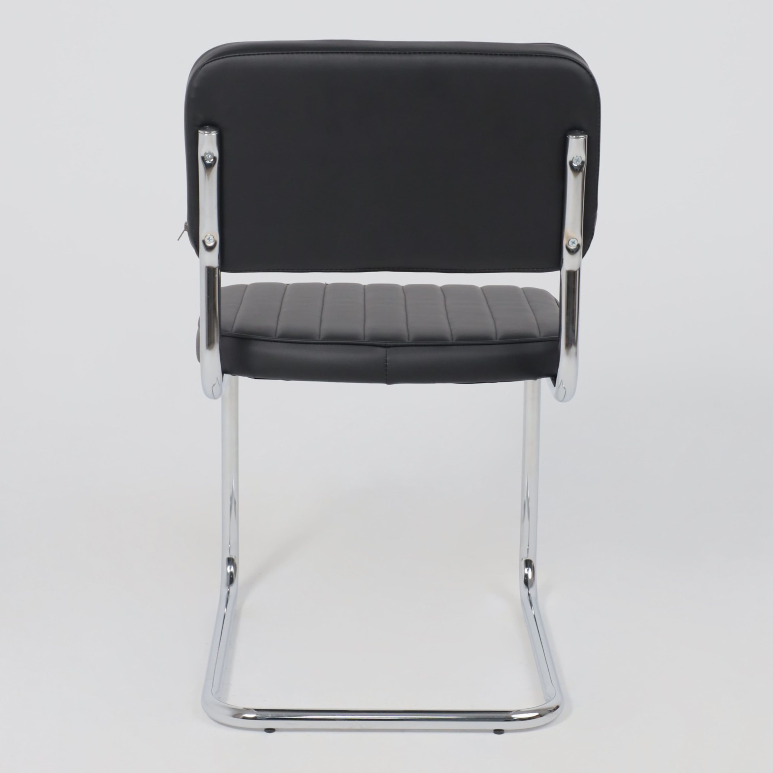 Кресло СЛАВИЯ Люкс, Pegaso черная экокожа/хром