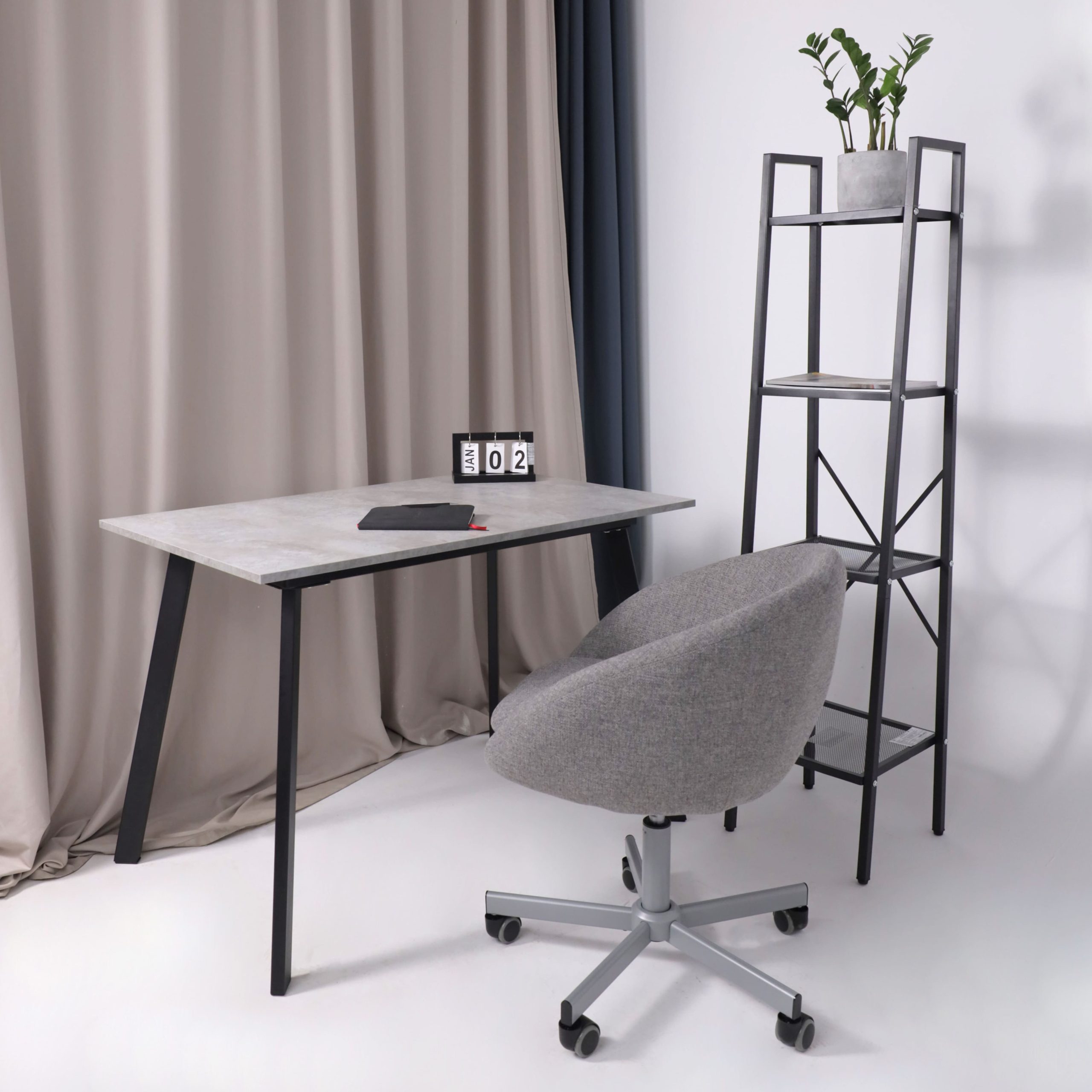 Кресло поворотное ELENA, ткань, серый