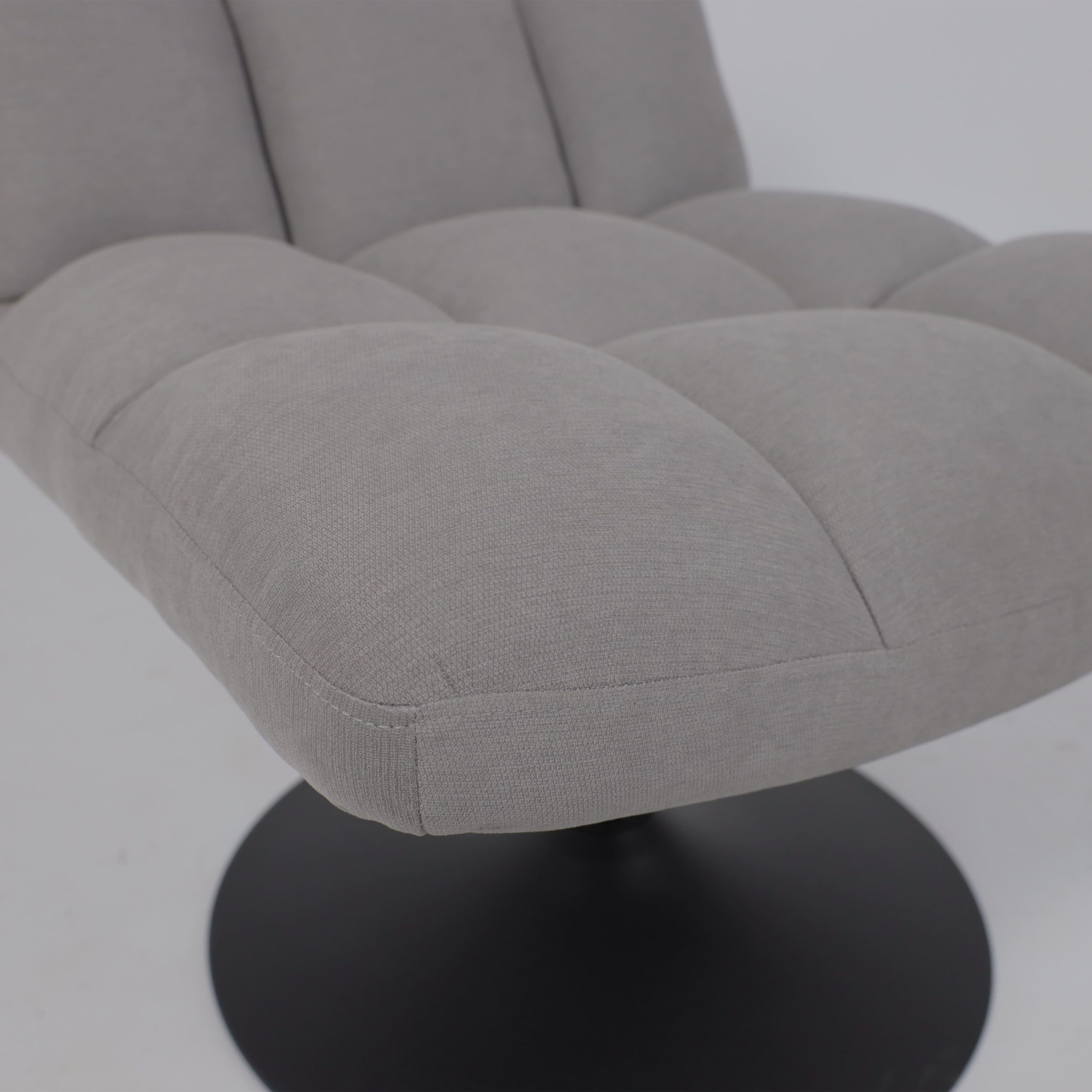 Кресло GRANDE, поворотное, серая ткань Linen Fabric-11/черный