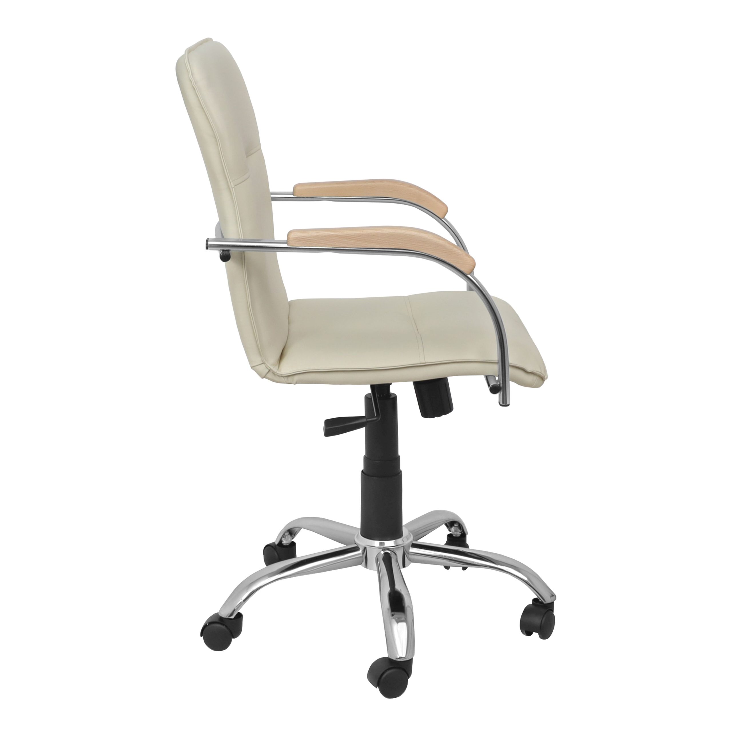 Кресло SAMBA AKS-2 Pegasso крем, подлокотники дерево светлое