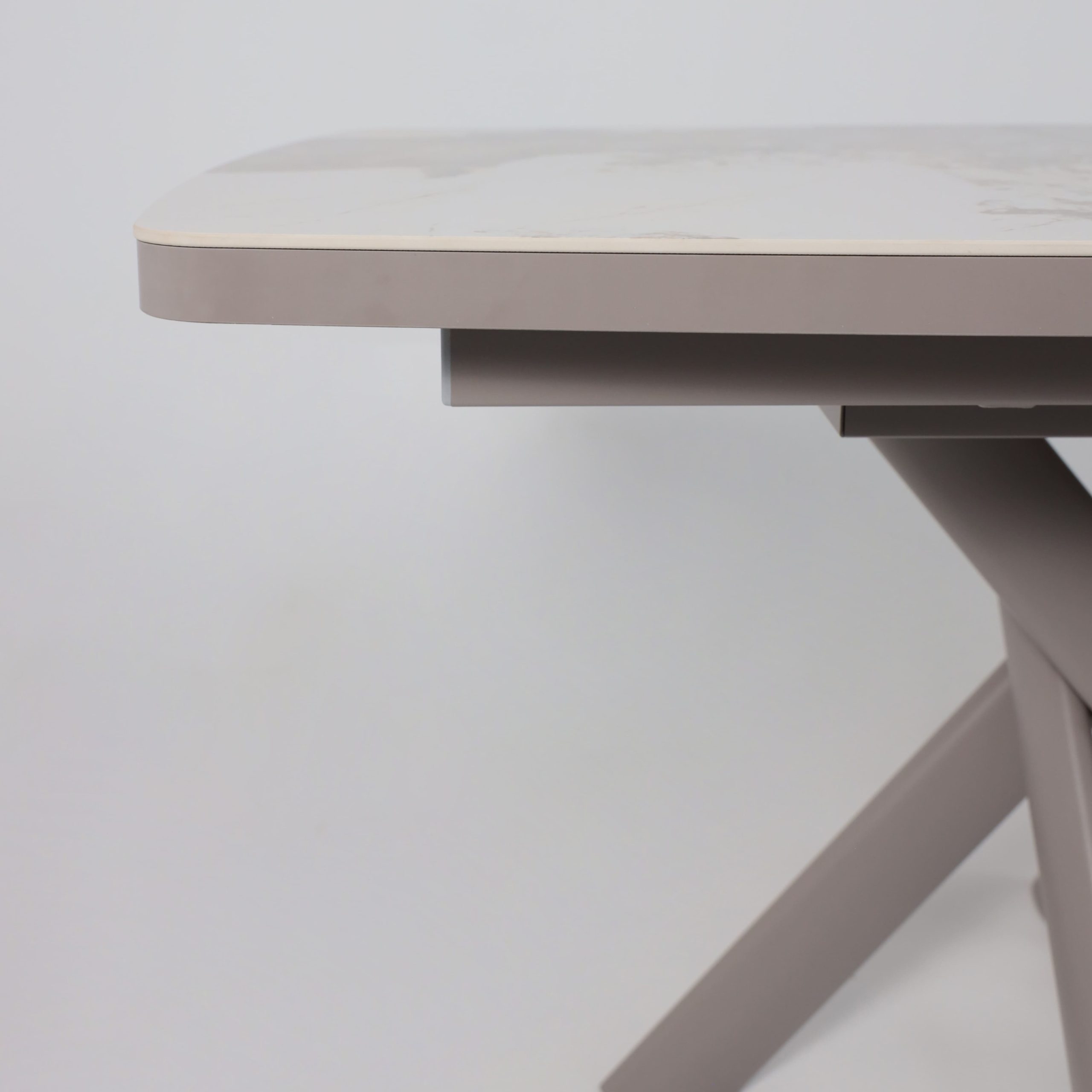 Стол LEONEL-130, раздвижной 130(165)х85, PANDORA GLOSS ST CER/Капучино