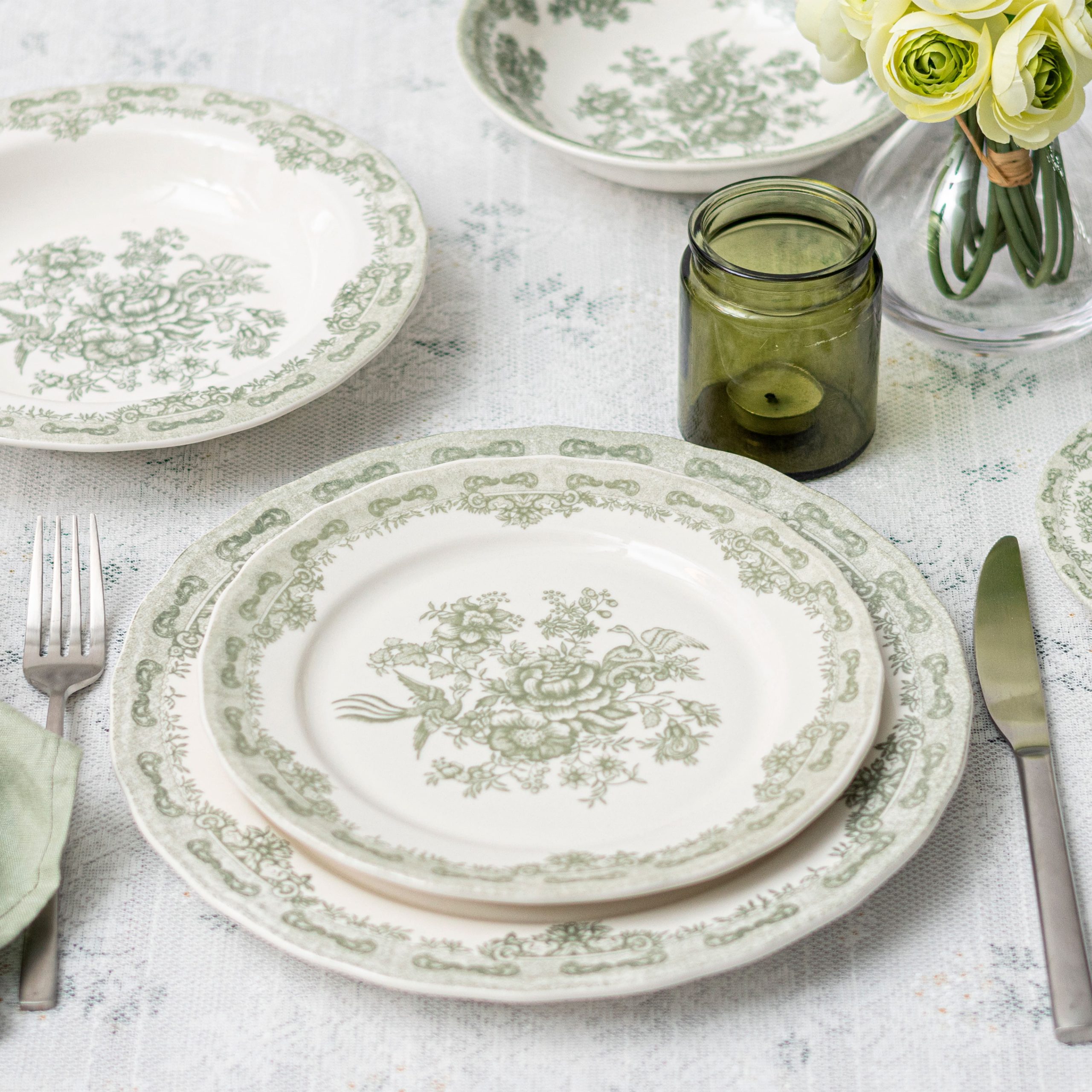 Миска-боул BLOSSOM, керамика, зеленый, d15,8*6,8см