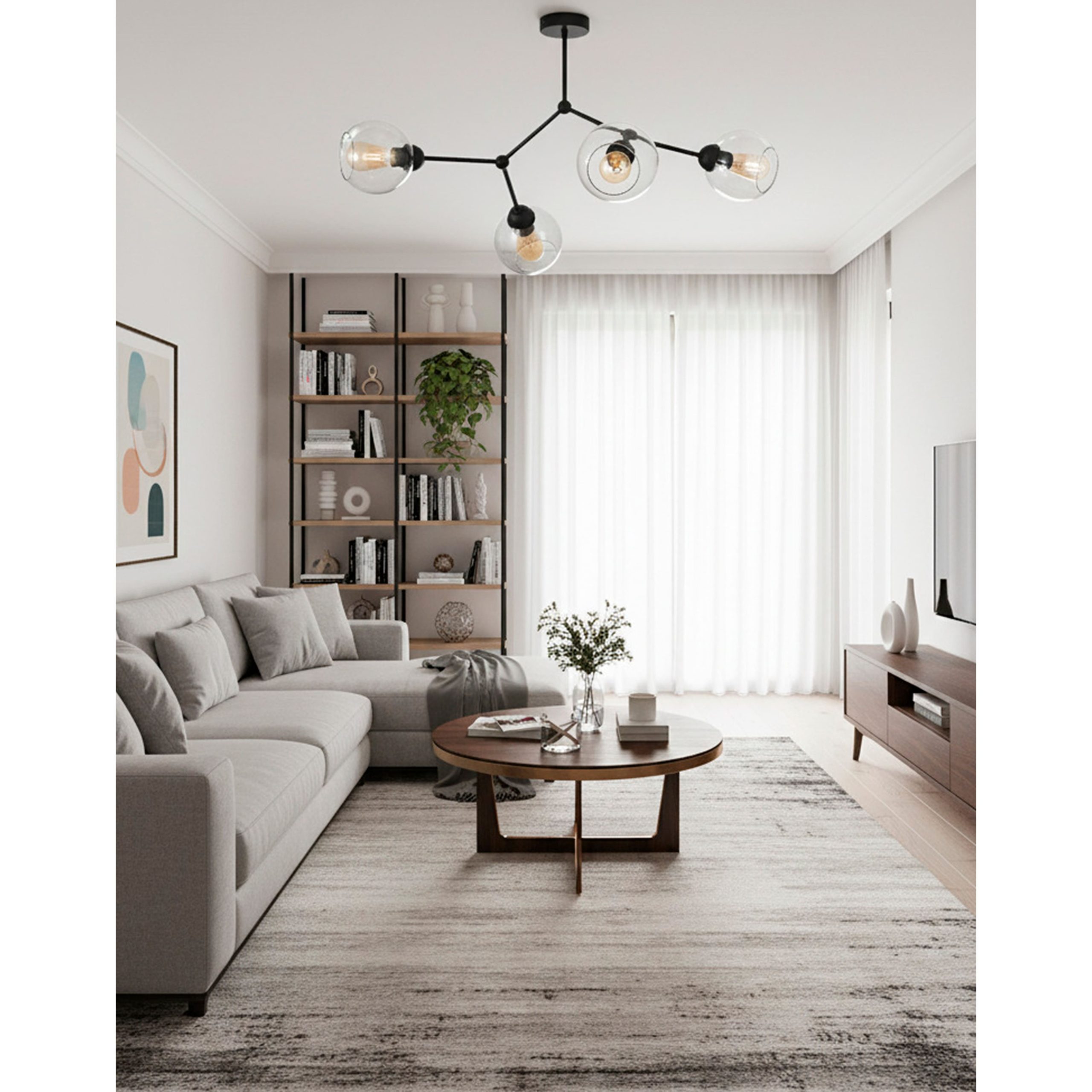 Светильник ATOM, потолочный, 4*E27, дымчатый