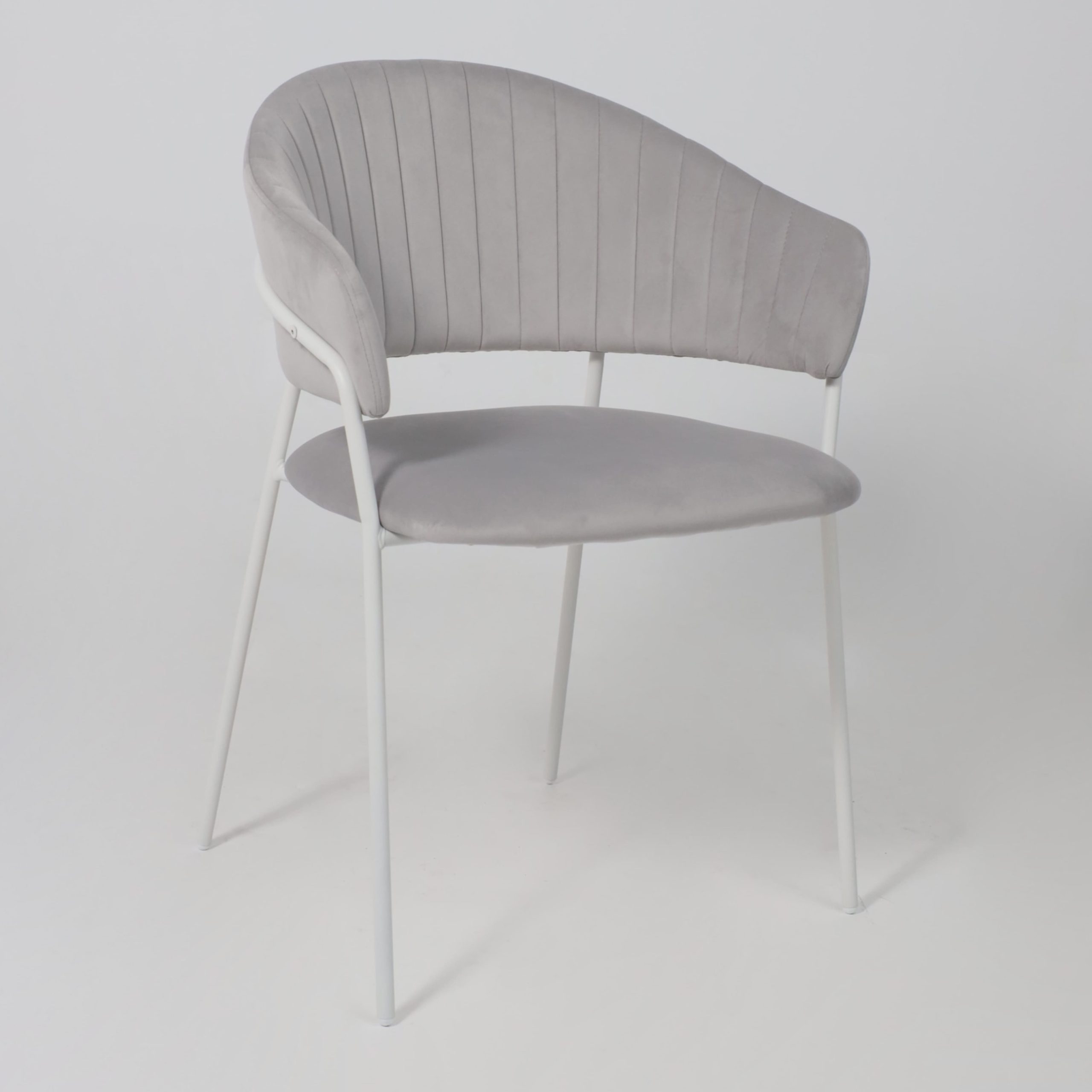 Стул AV 433, светло-серый бархат H-09/белый