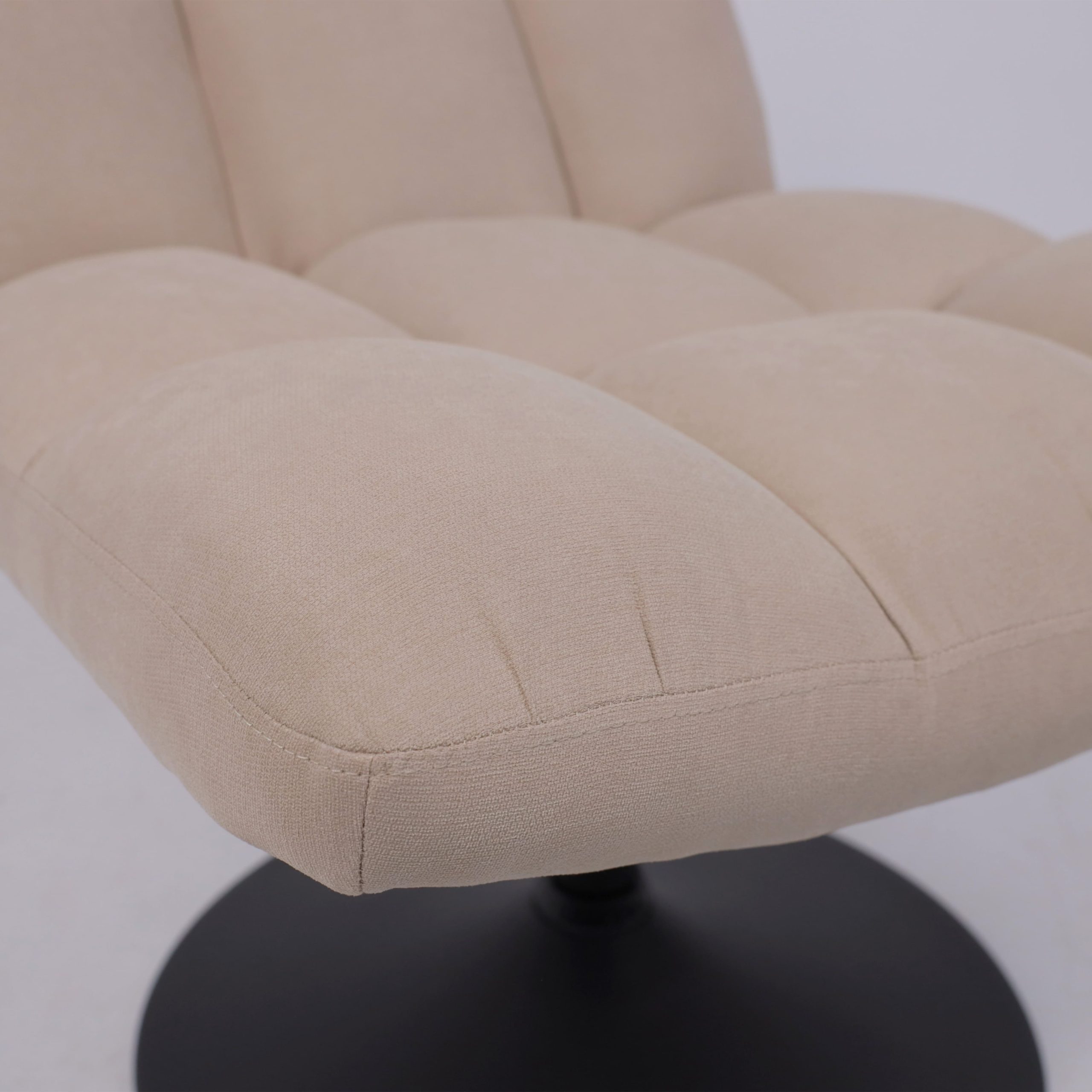 Кресло GRANDE, поворотное, песочная ткань Linen Fabric-3/черный