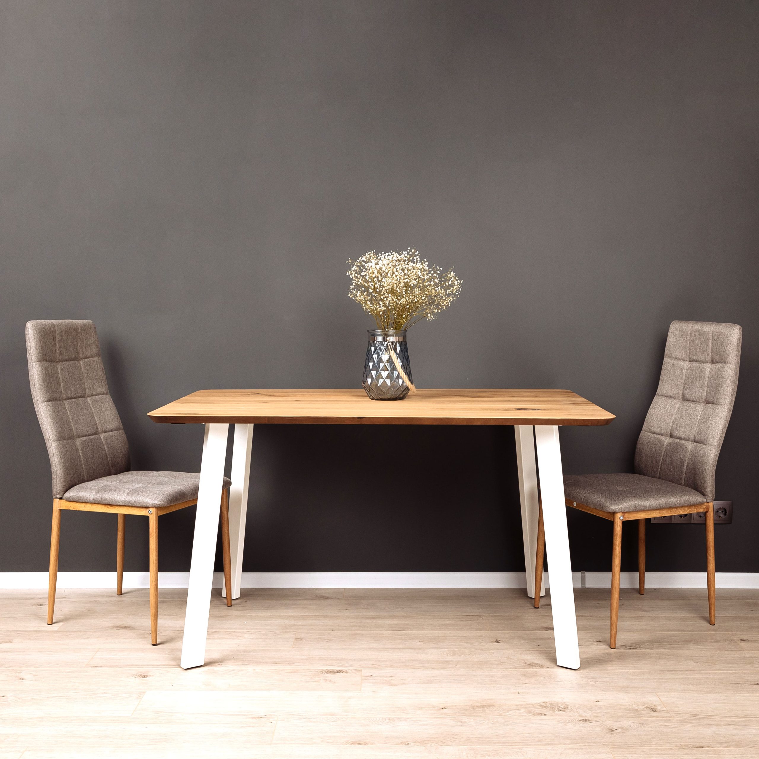 Стол МАЙОН, 130*80*74, дуб натуральный/белый (ПР-2 DSW (Т27) (02) КС-60)