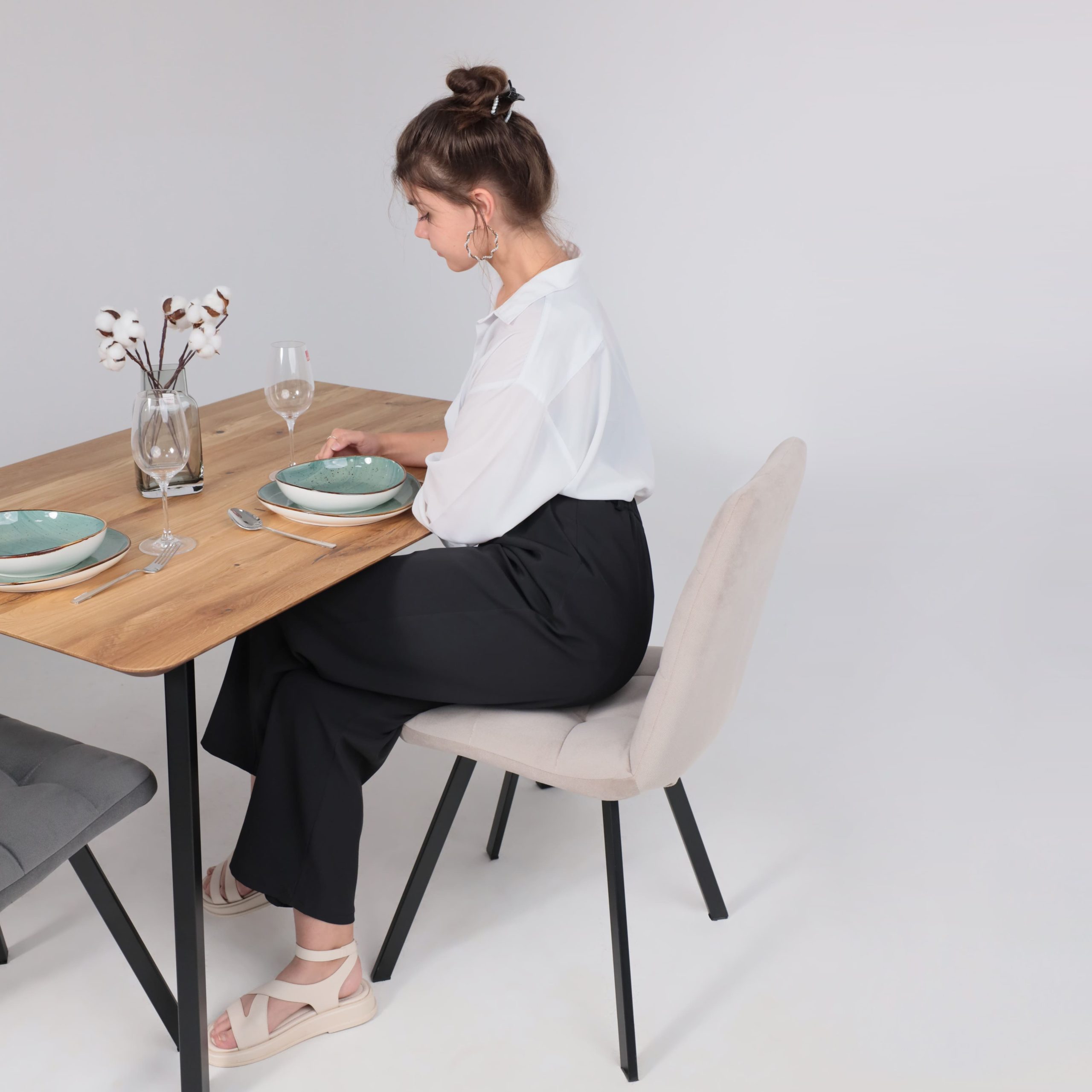 Стол МАЙОН, 120*80*74, дуб натуральный/черный (ПР-2 DSW (Т27) (02) КС-60)