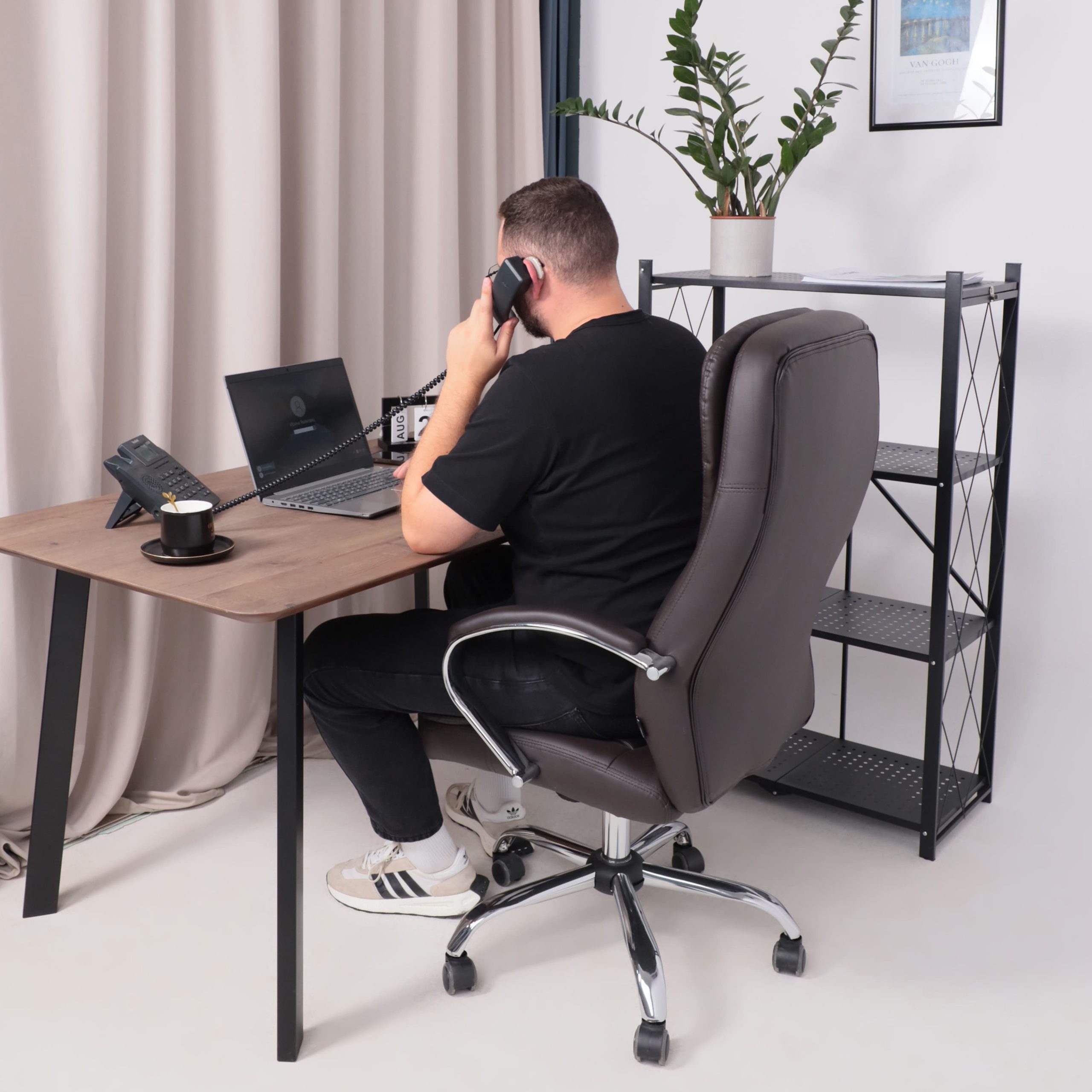 Кресло рабочее, поворотное RICHARD, коричневый