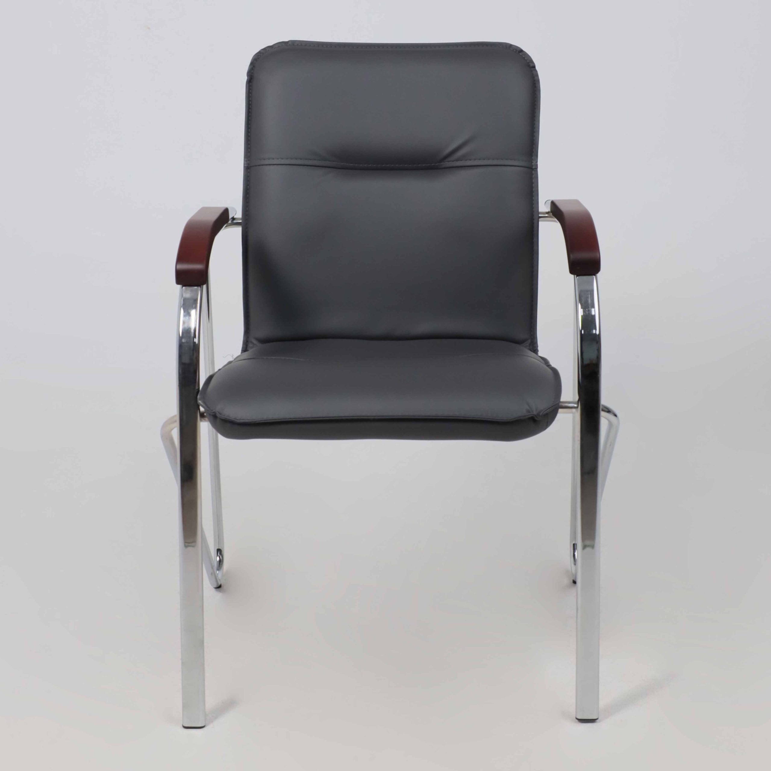 Кресло SAMBA AKS-1 Pegasso темно-серый, подлокотники дерево темное