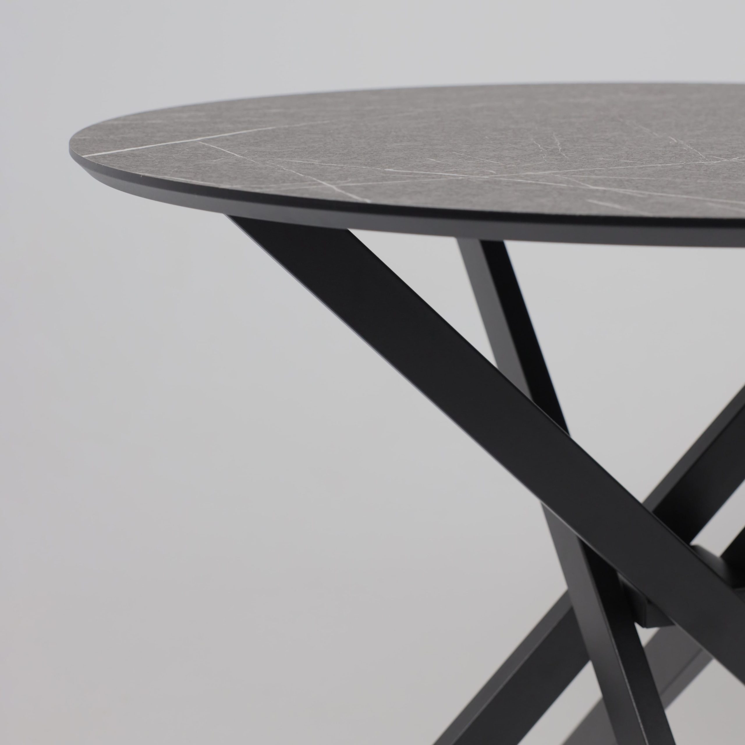 Стол МЕХИКО, пластик премиум 3Д, D950, Камень черный/ Черный матовый