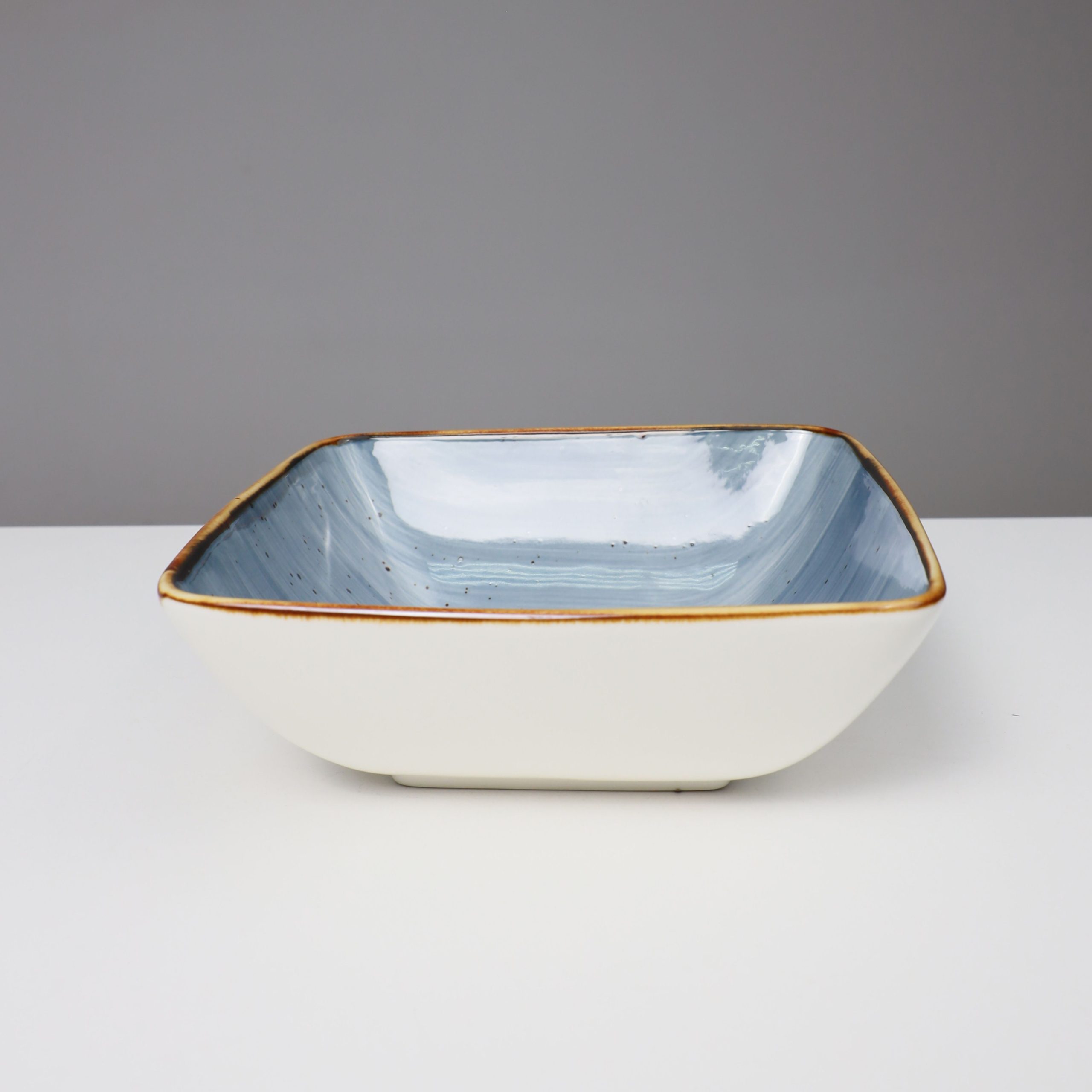 Тарелка квадратная глубокая VITAL 1, фарфор, синий, 19,3*19,3*7см