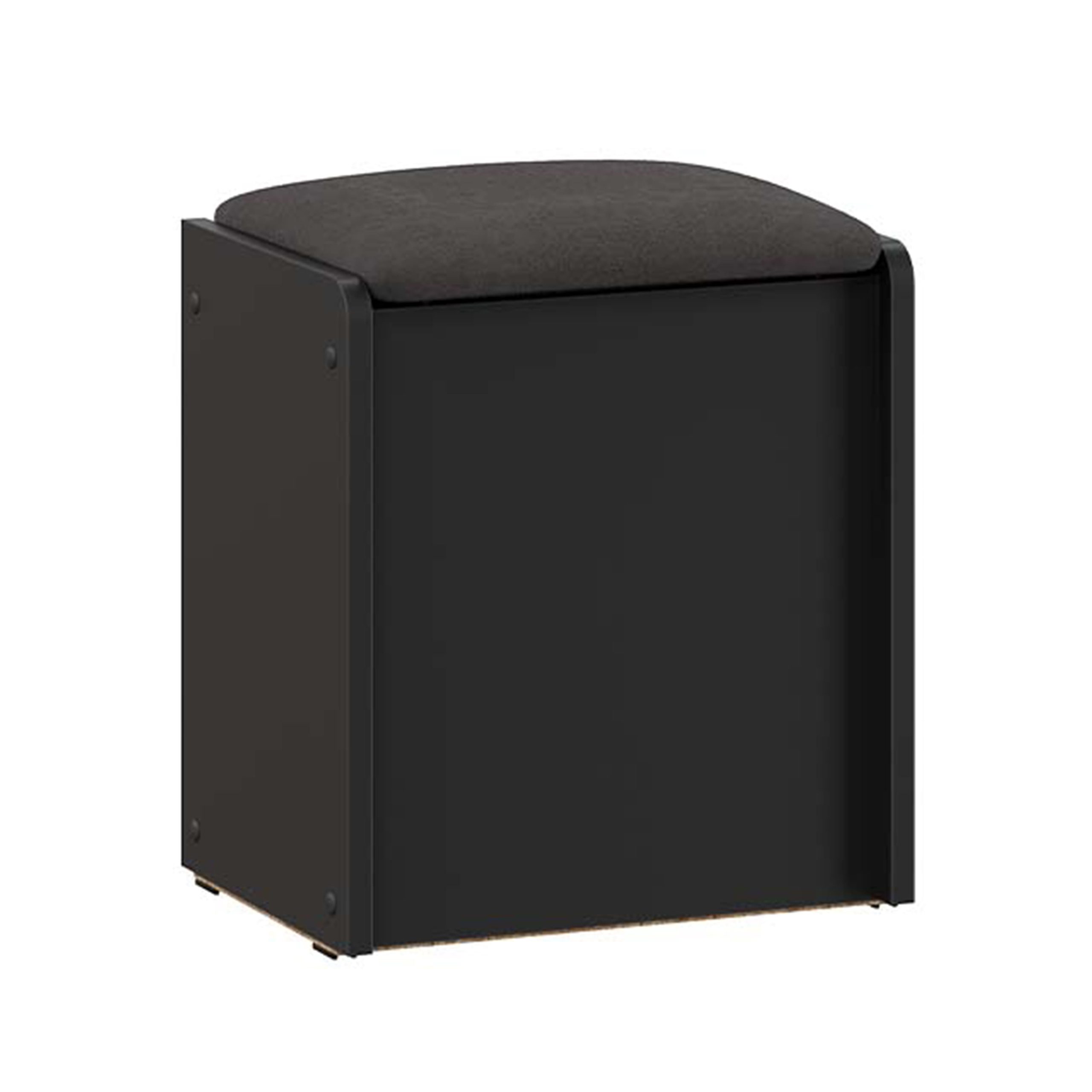 Пуф БОСТОН 368х270х425, антрацит/велюр серый