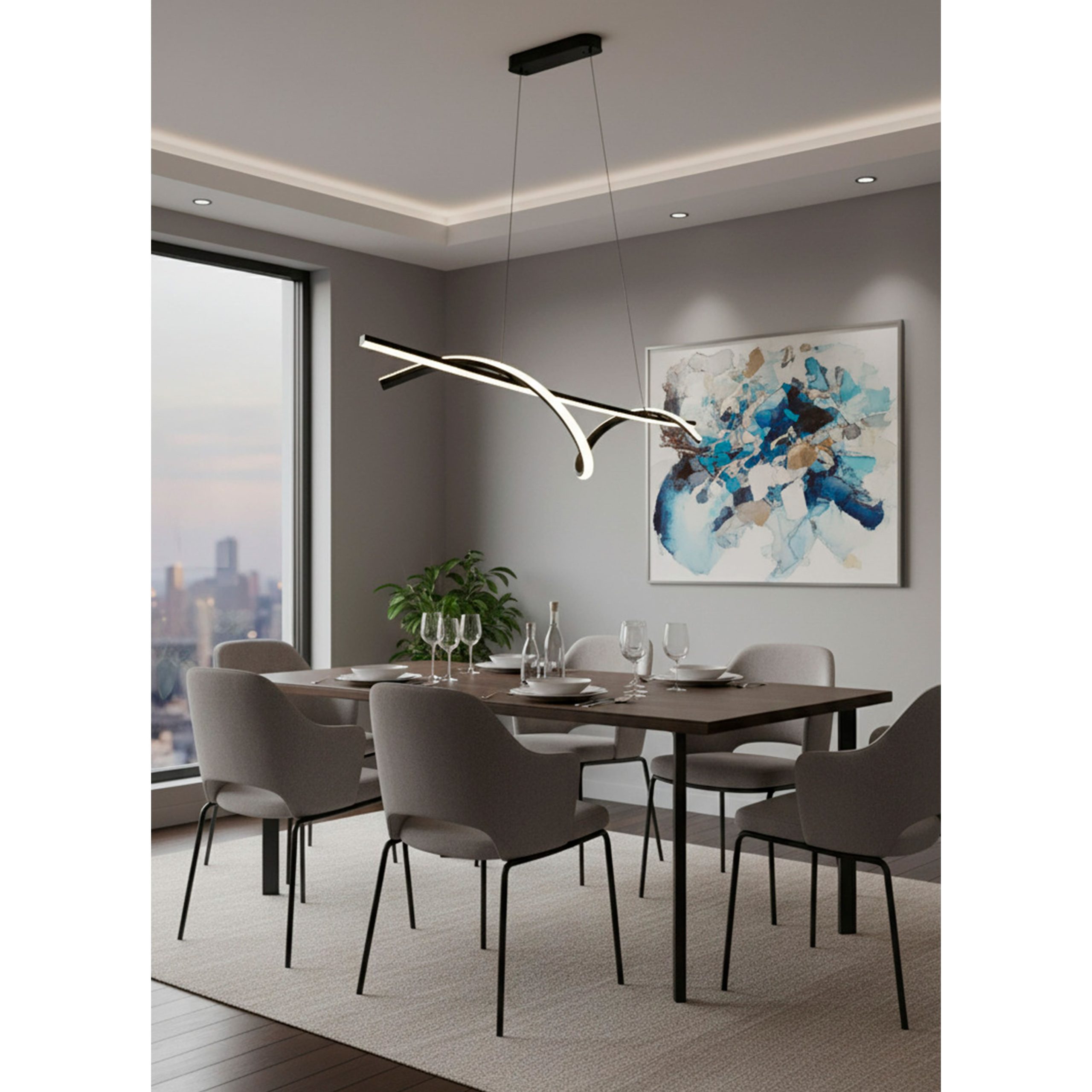 Светильник WAVE, потолочный, LED, 100 см, белый