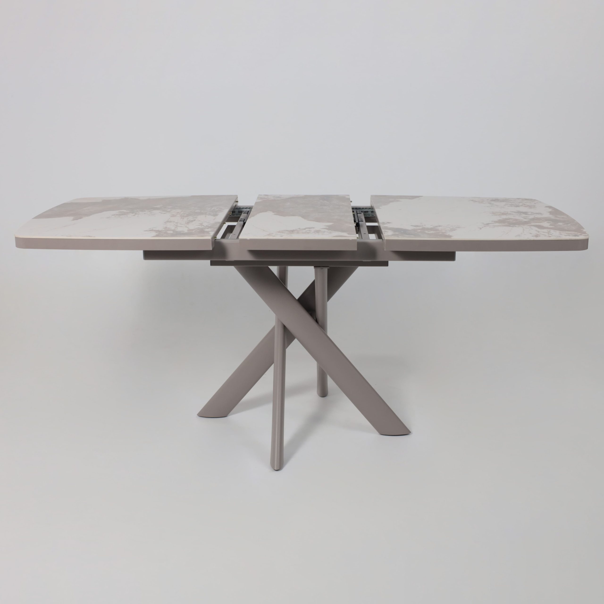 Стол LEONEL-130, раздвижной 130(165)х85, PANDORA GLOSS ST CER/Капучино