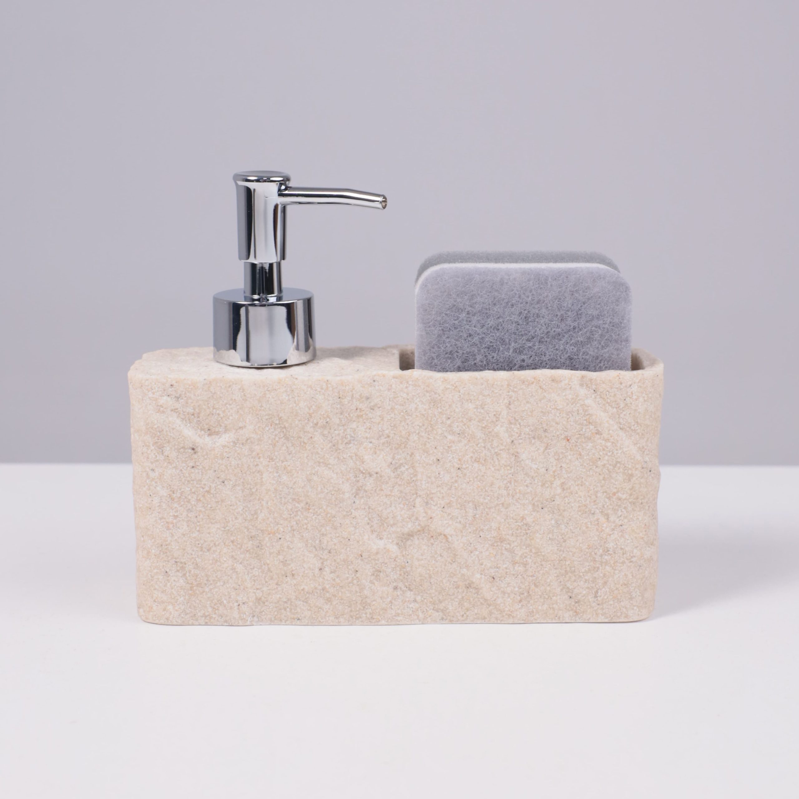 Дозатор декоративный с подставкой для губки NEXUS, бежевый