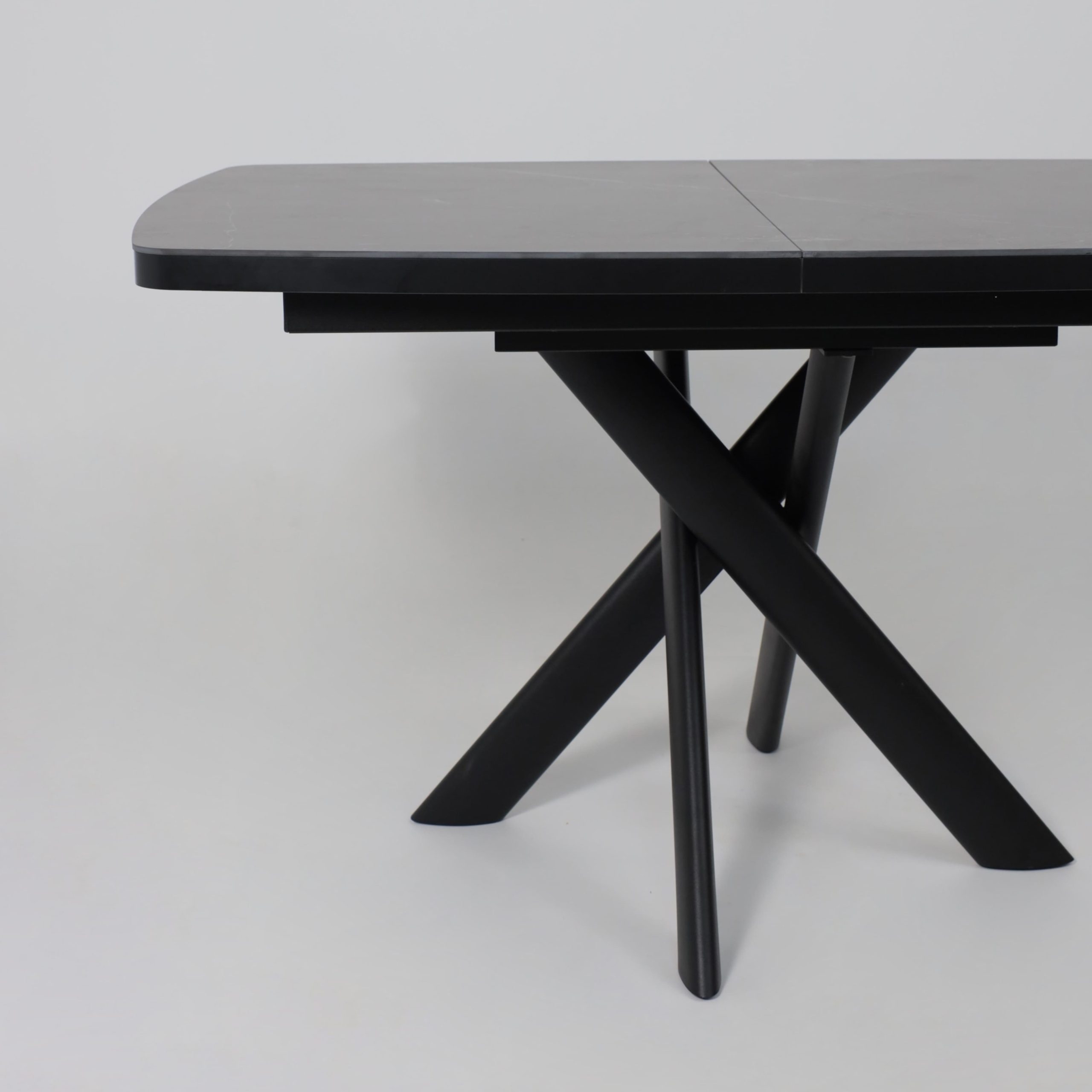 Стол LEONEL-130, раздвижной 130(165)х85, STONE BLACK ST CER/Черный